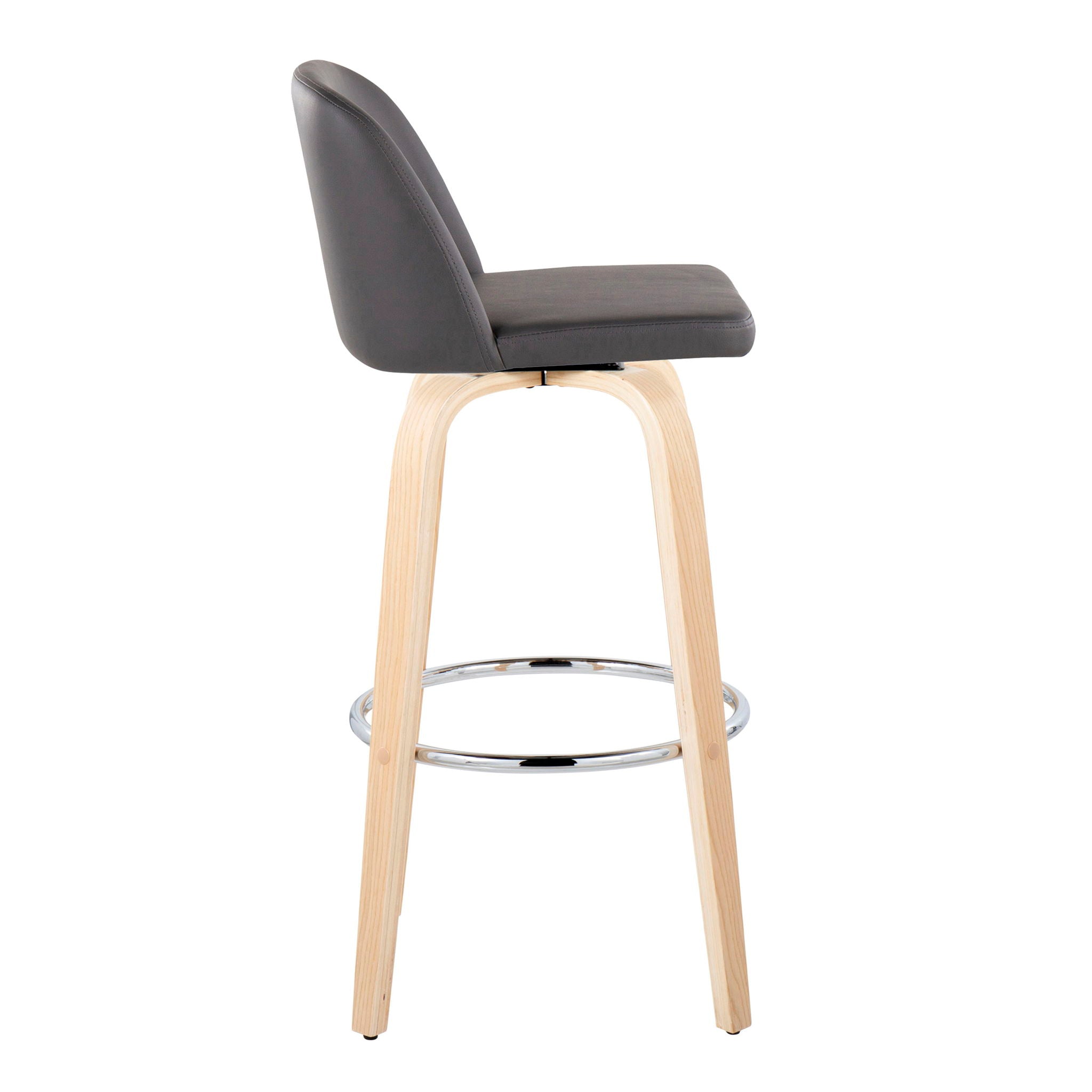 Toriano - Contemporary Fixed Height Barstool & Swivel With Round Footrest (Set of 2) - Best Buy Furniture