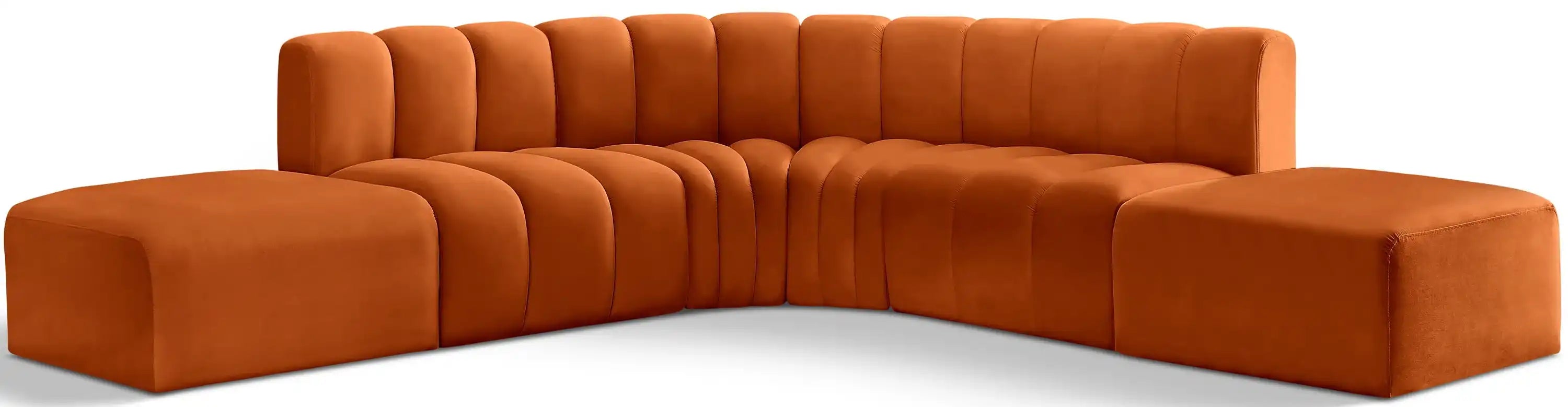 Arc - Velvet 6 Piece Corner Modular Sofa - Best Buy Furniture