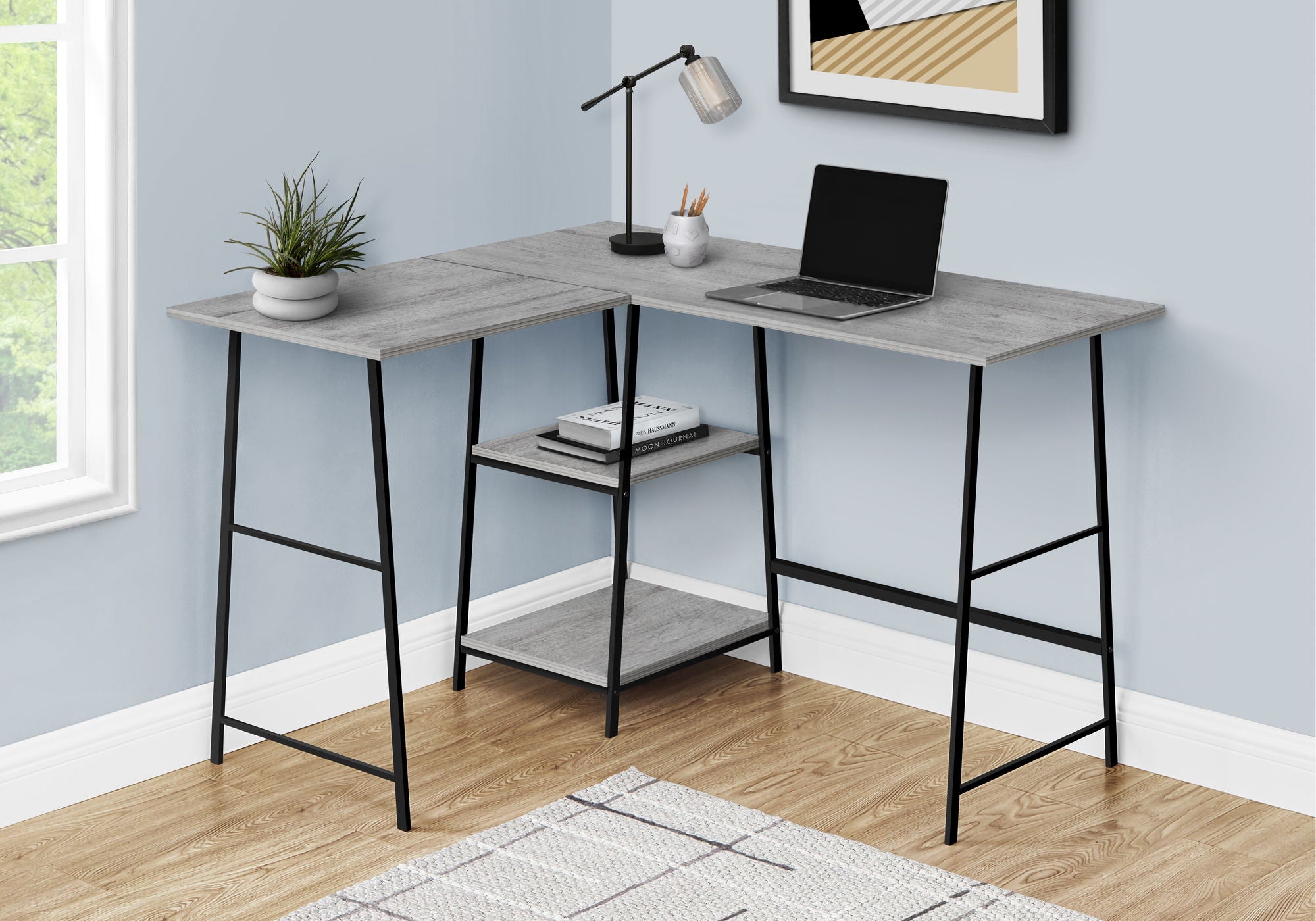 Computer Desk, Home Office, Corner, Storage Shelves, L Shape, Work, Laptop, Contemporary, Modern - Best Buy Furniture