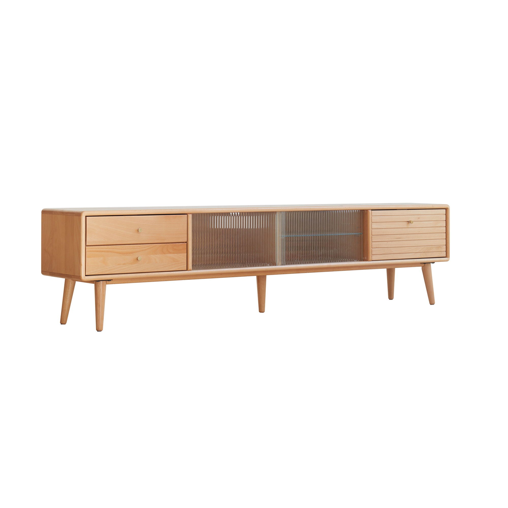 TV Cabinet With Chinese Changhong Glass Doors, Two Drawer Storage Space TV Standing - Best Buy Furniture