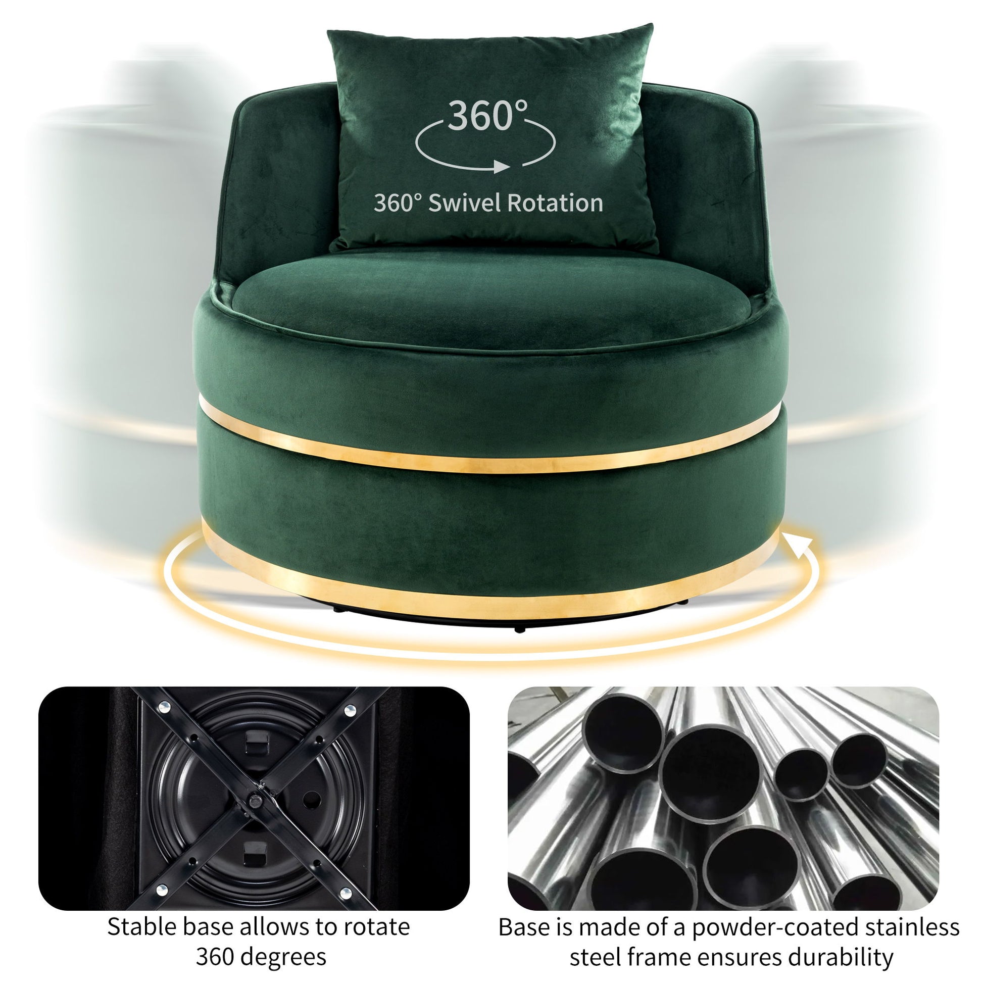 360 Degree Swivel Over Sized Upholstered Barrel Chair - Best Buy Furniture