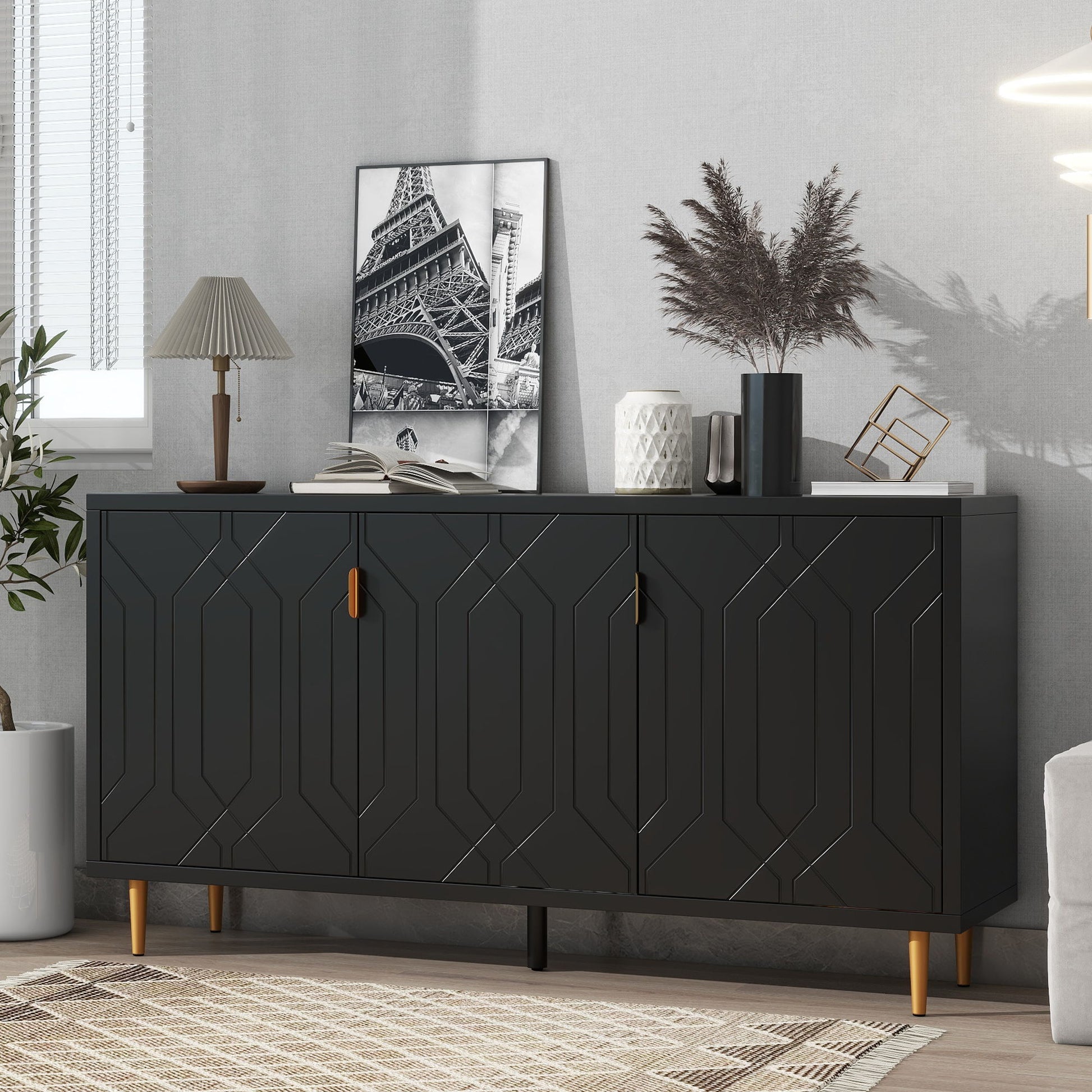 Modern TV Stand With 3 Doors And Adjustable Shelves - Best Buy Furniture