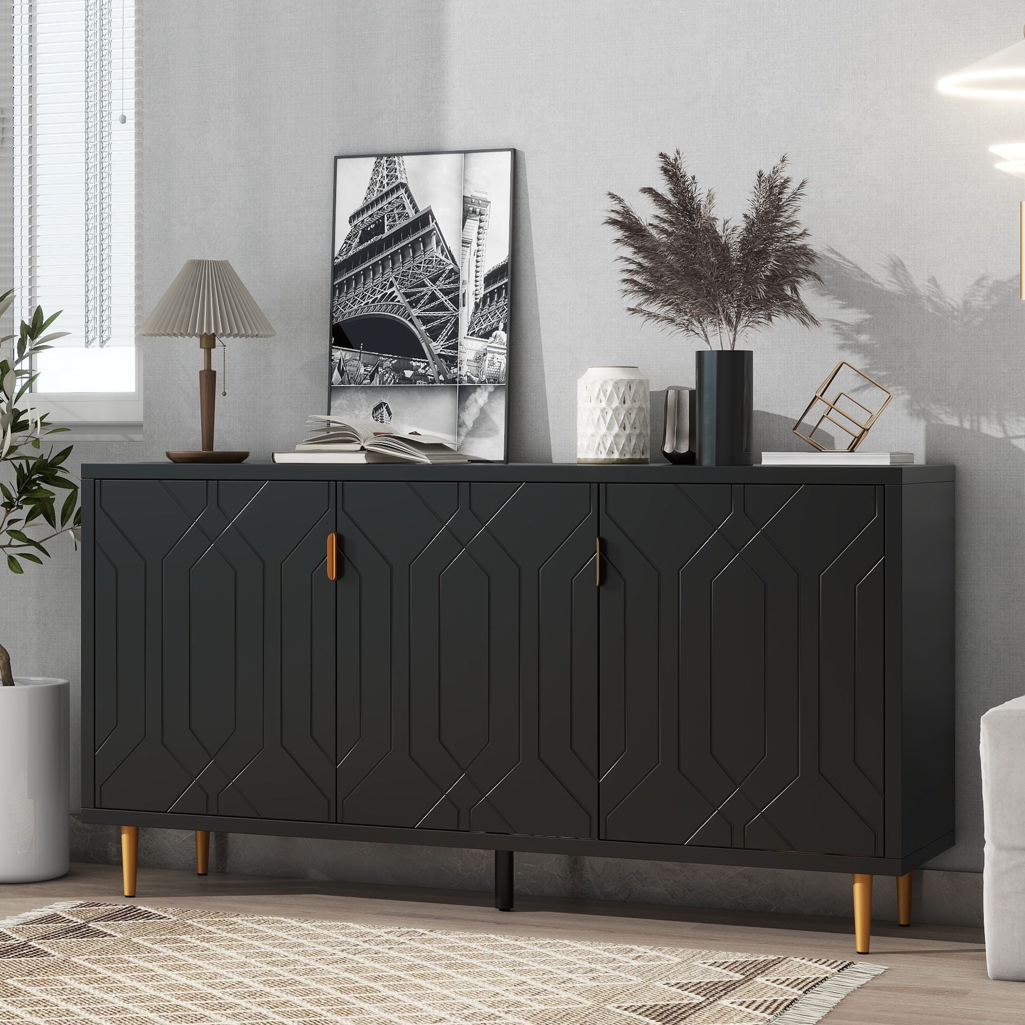 Modern TV Stand With 3 Doors And Adjustable Shelves - Best Buy Furniture