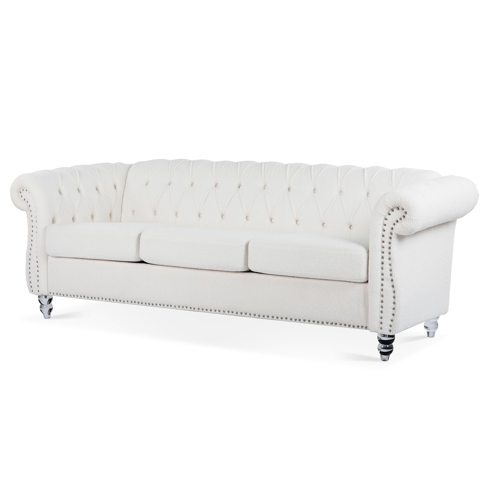 Rolled Arm Chesterfield 3 Seater Sofa - Best Buy Furniture