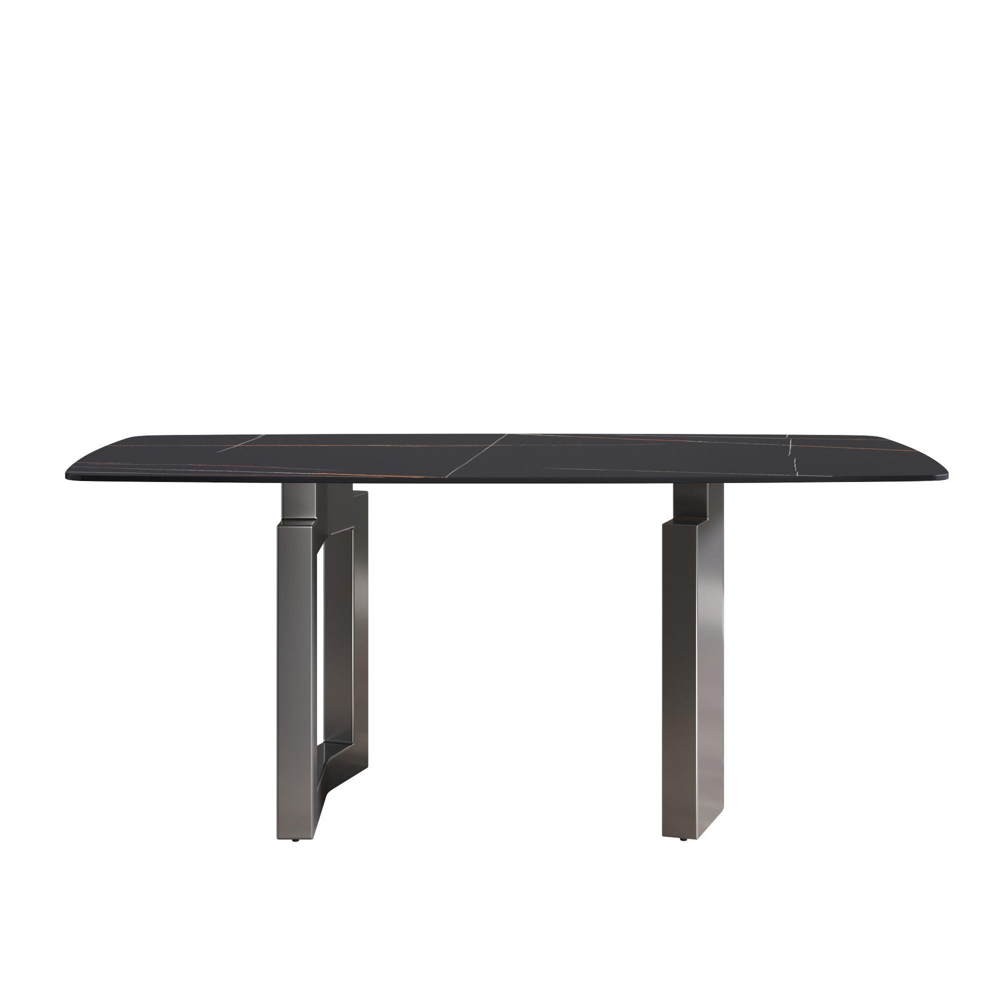 Modern Artificial Stone Dining Table, Can Accommodate 6-8 People - Black - Best Buy Furniture