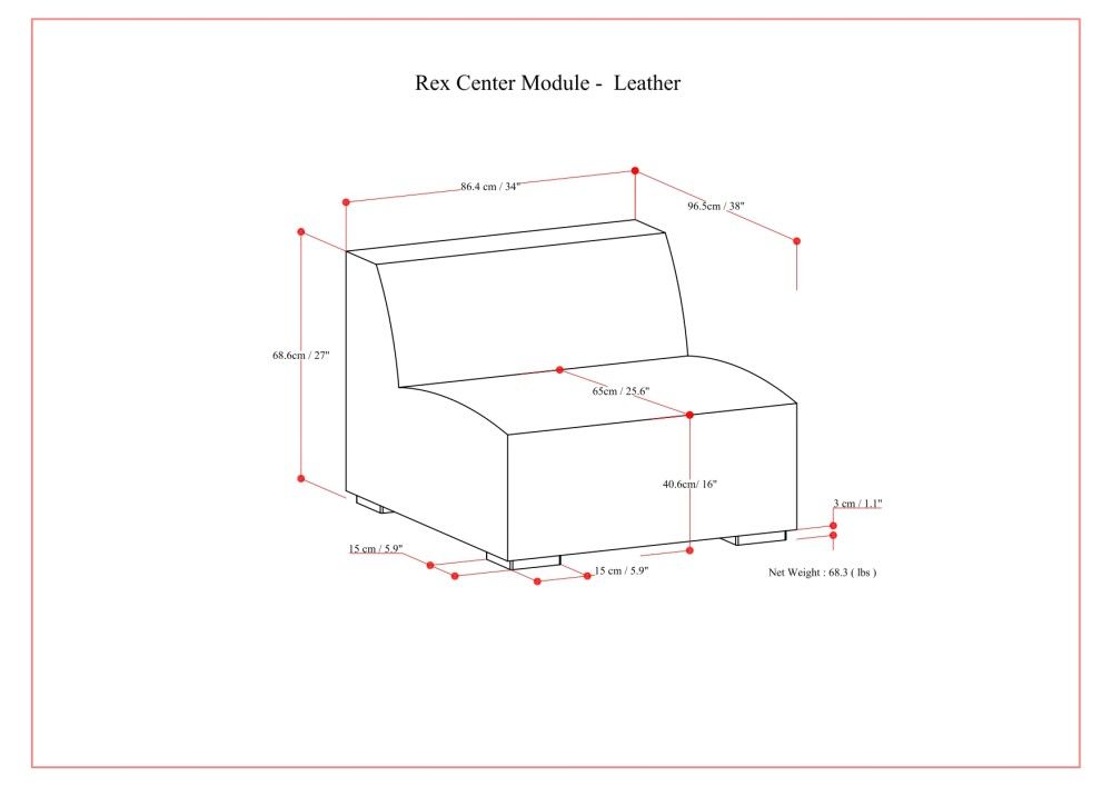 Rex - Center Sofa Module - Sienna - Best Buy Furniture
