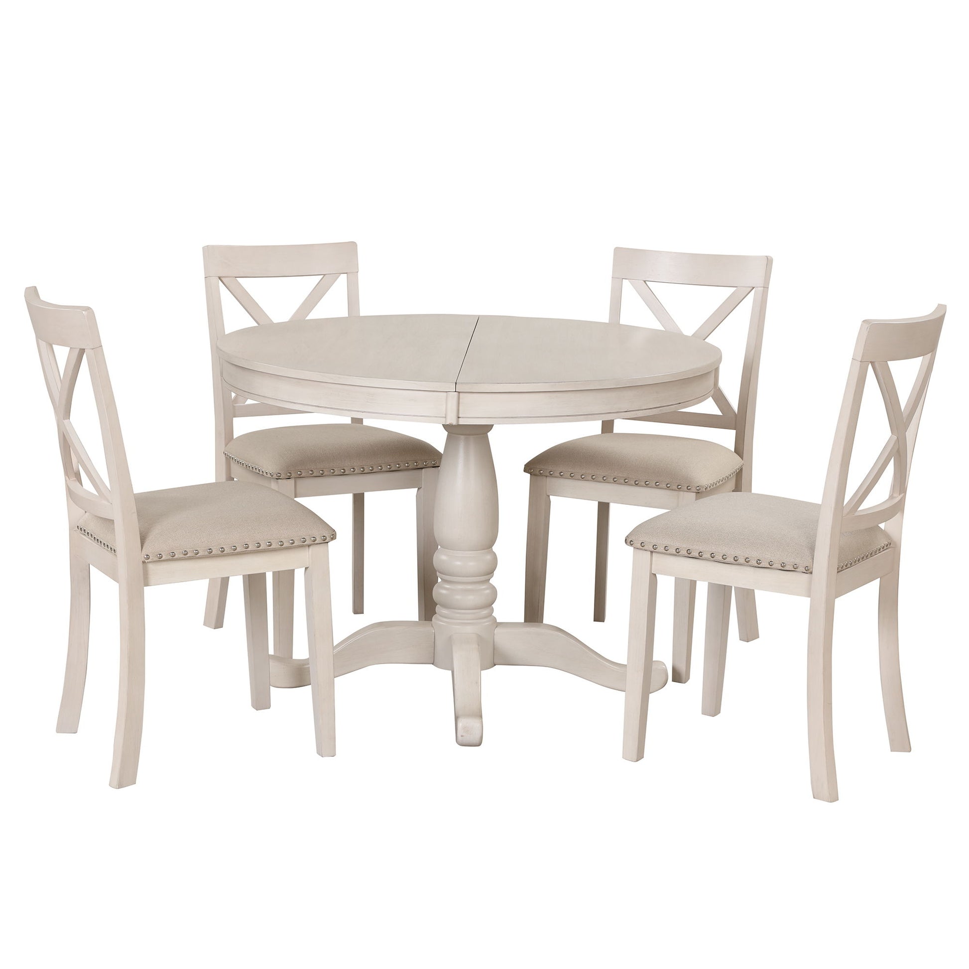 Modern Dining Table Set For 4, Round Table And 4 Kitchen Room Chairs, 5 Piece Kitchen Table Set For Dining Room, Dinette, Breakfast Nook - Best Buy Furniture