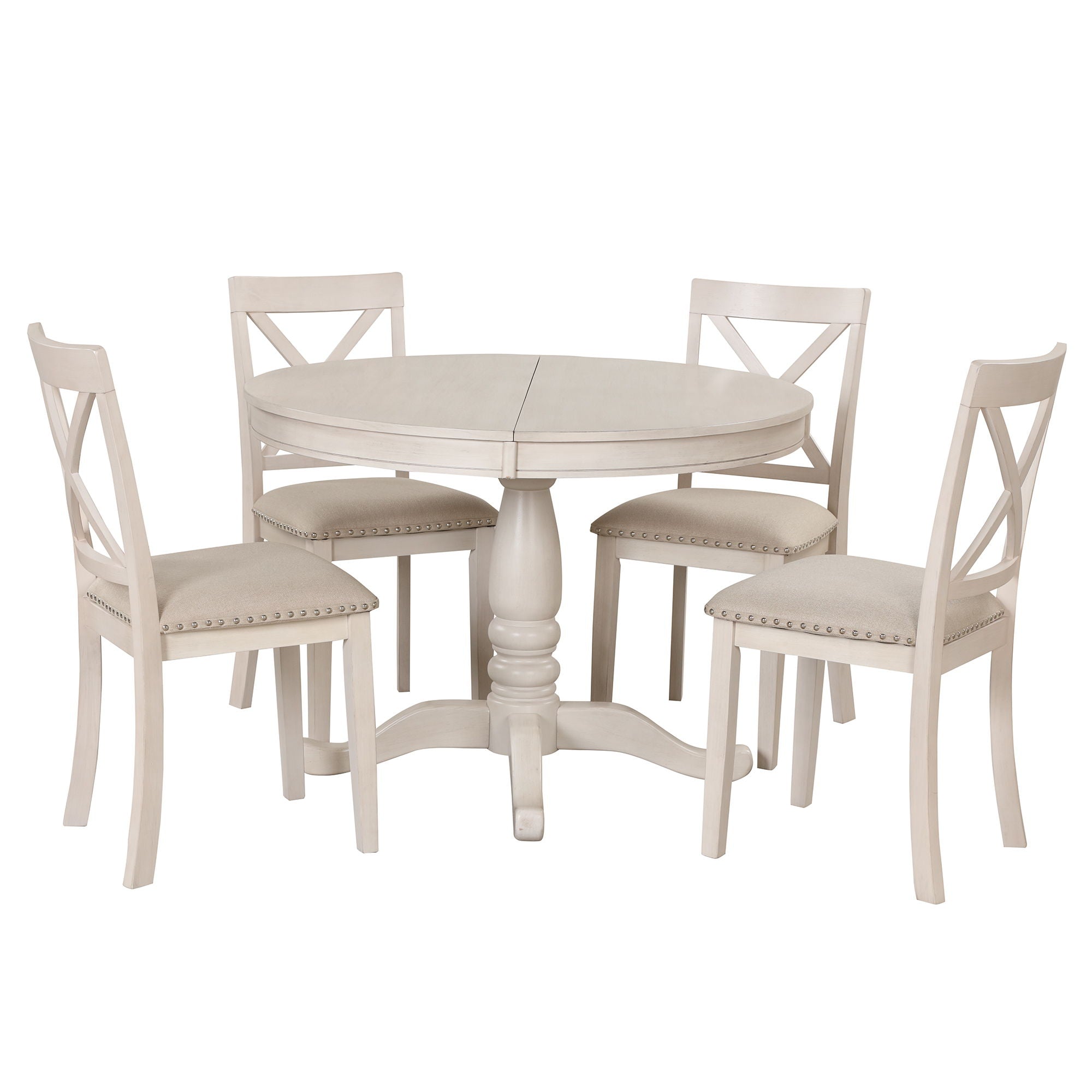 Modern Dining Table Set For 4, Round Table And 4 Kitchen Room Chairs, 5 Piece Kitchen Table Set For Dining Room, Dinette, Breakfast Nook - Best Buy Furniture