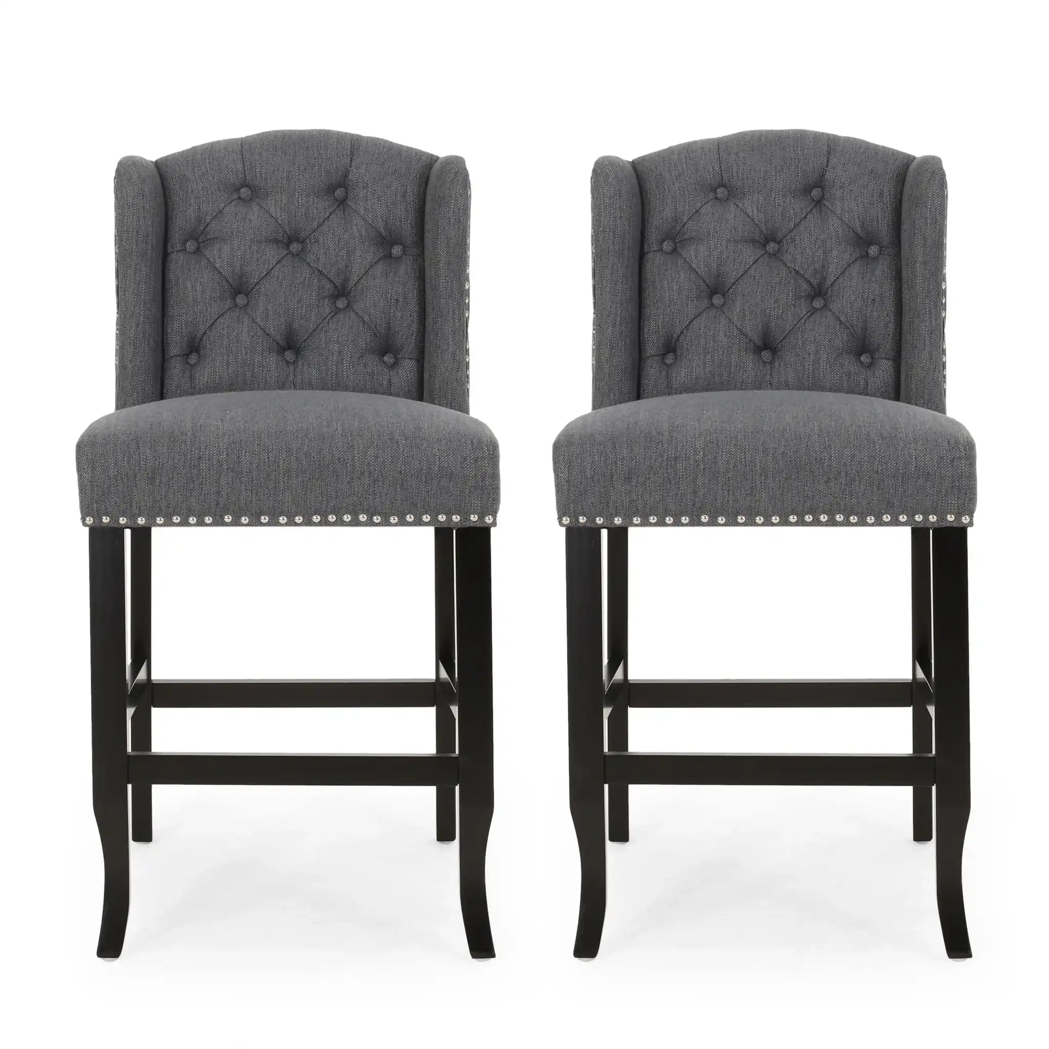 Vienna - Fabric Tufted Counter Stool With Nailhead Accents (Set of 2) - Best Buy Furniture