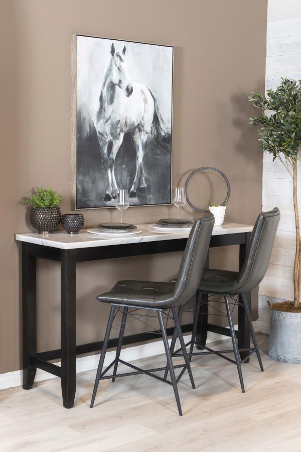 Toby - Marble Counter Dining Table - Rustic Espresso - Best Buy Furniture