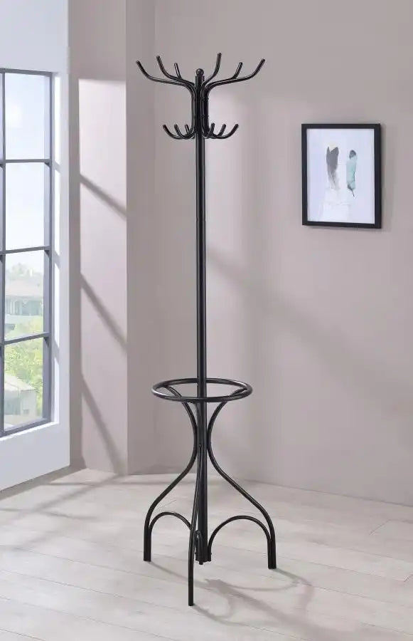 Kiefer - 12 Hook Freestanding Metal Coat Rack Hat Hanger - Black - Best Buy Furniture