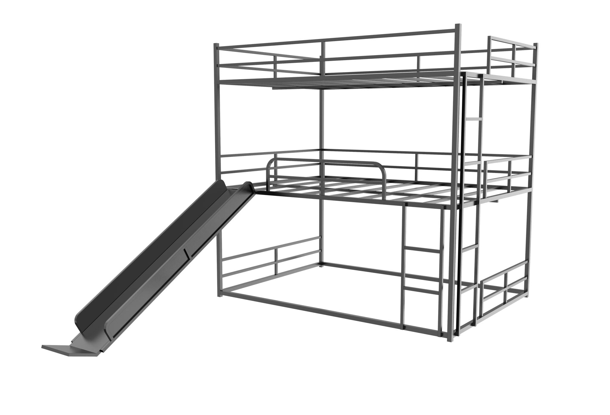 Twin Size House Loft Bed With Slide And Ladder - Black - Best Buy Furniture
