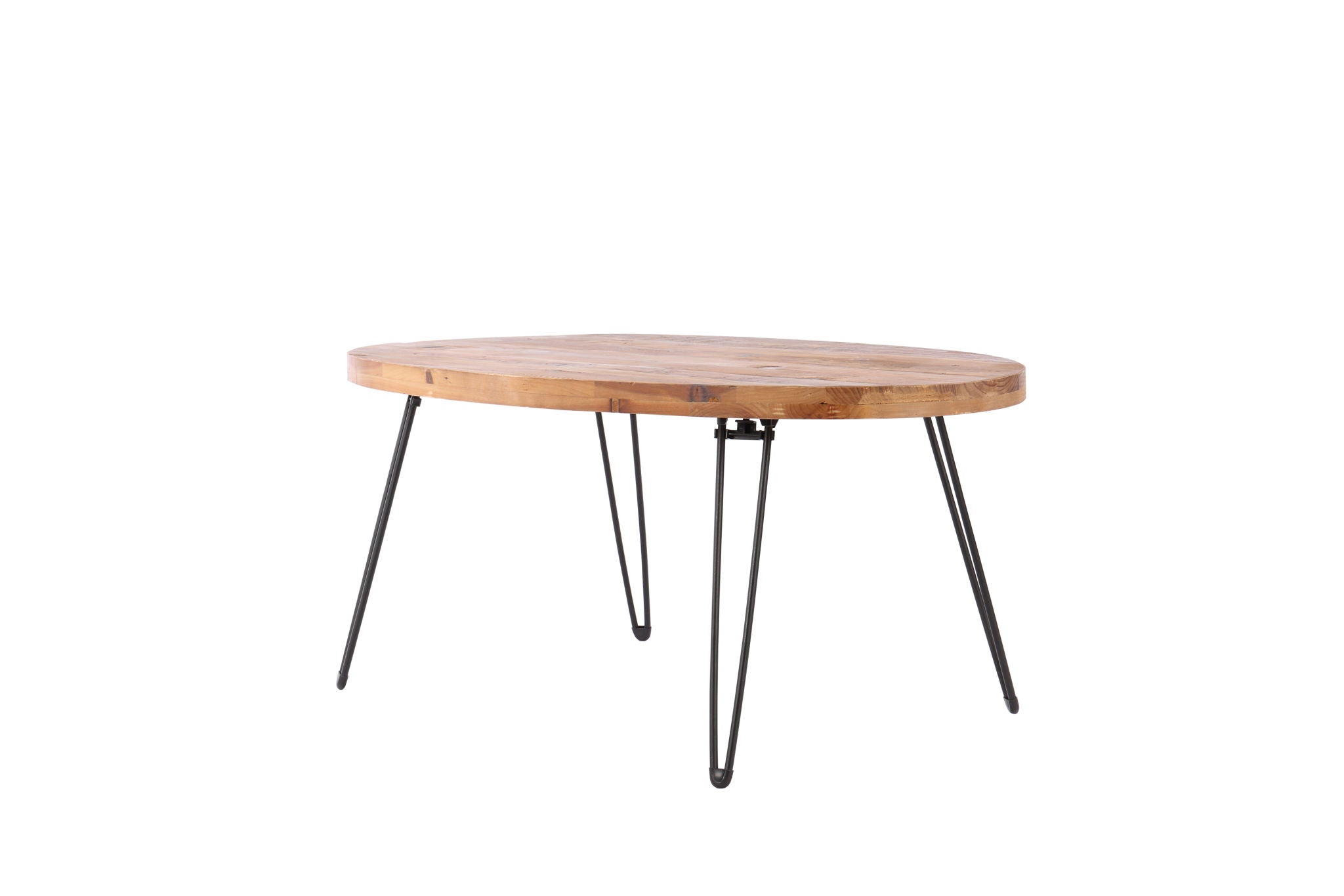 Oval Natural Reclaimed Wood Foldable Cocktail Table For Your Living Room - Natural - Best Buy Furniture