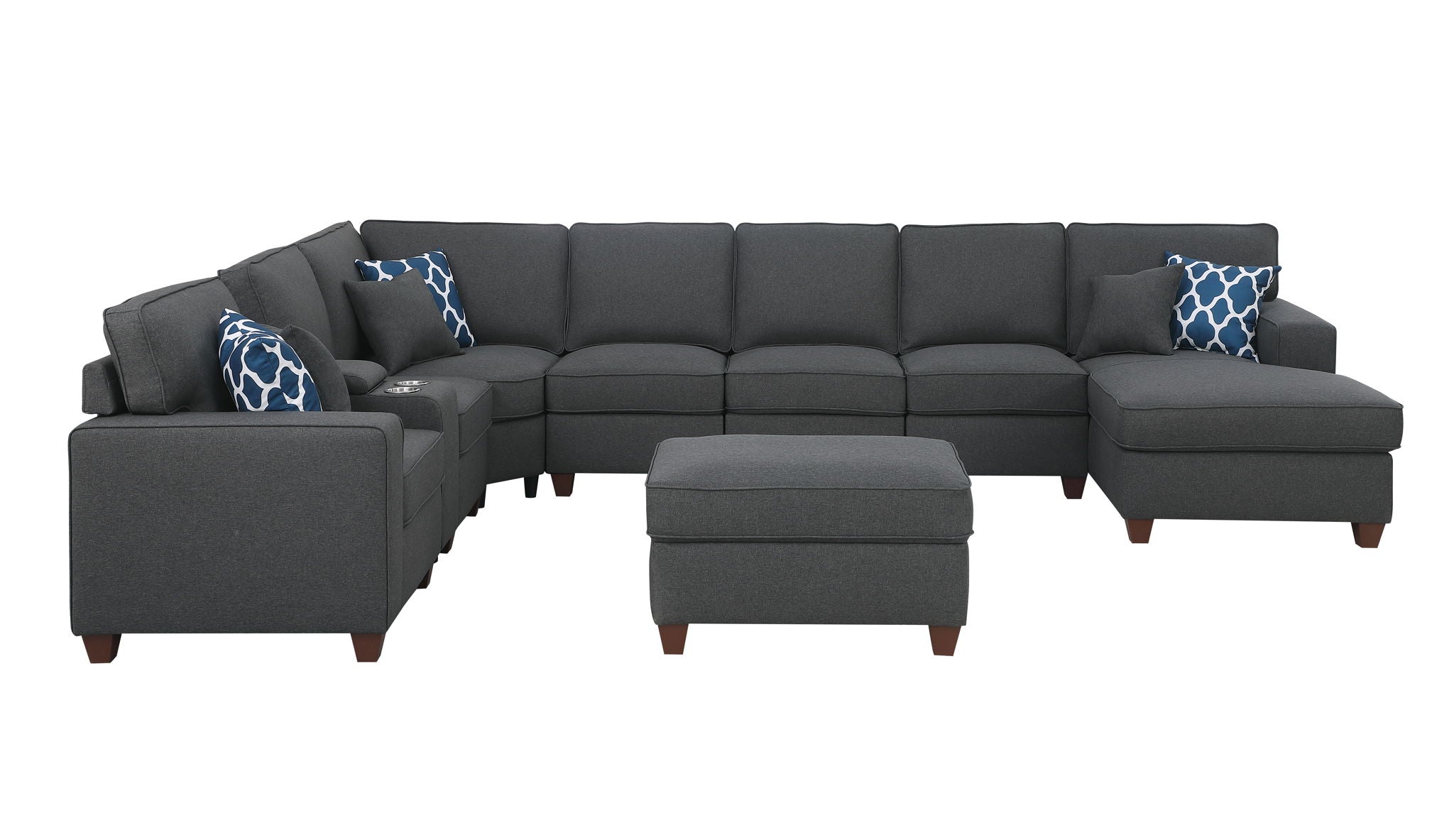 Eric - 9 Piece Upholstered Sectional With Ottoman - Best Buy Furniture