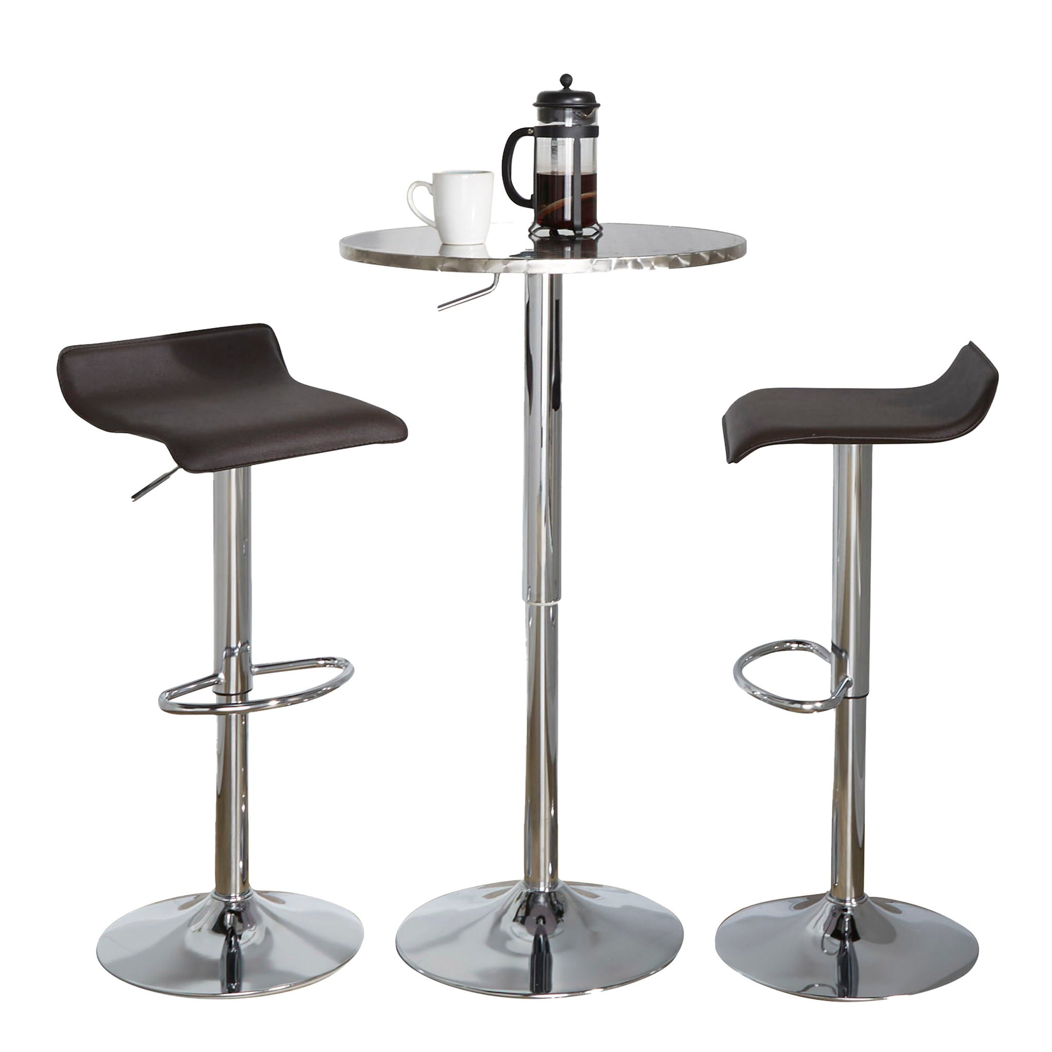 Ale - 3 Piece Bar Set Bistro Round Contemporary Adjustable Oval Footrest - Best Buy Furniture