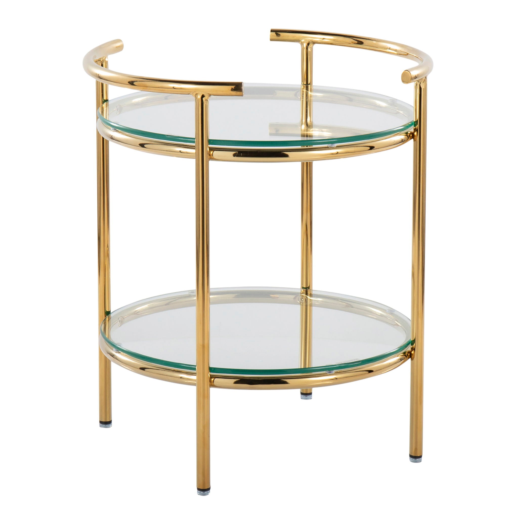Rhonda - Contemporary / Glam Side Table - Gold / Clear - Best Buy Furniture