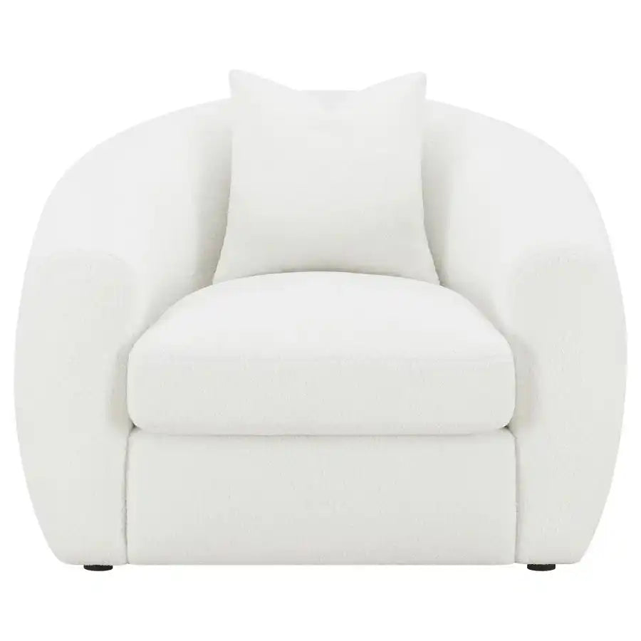 Isabella - Faux Sheepskin Upholstered Accent Chair Natural - Ivory - Best Buy Furniture