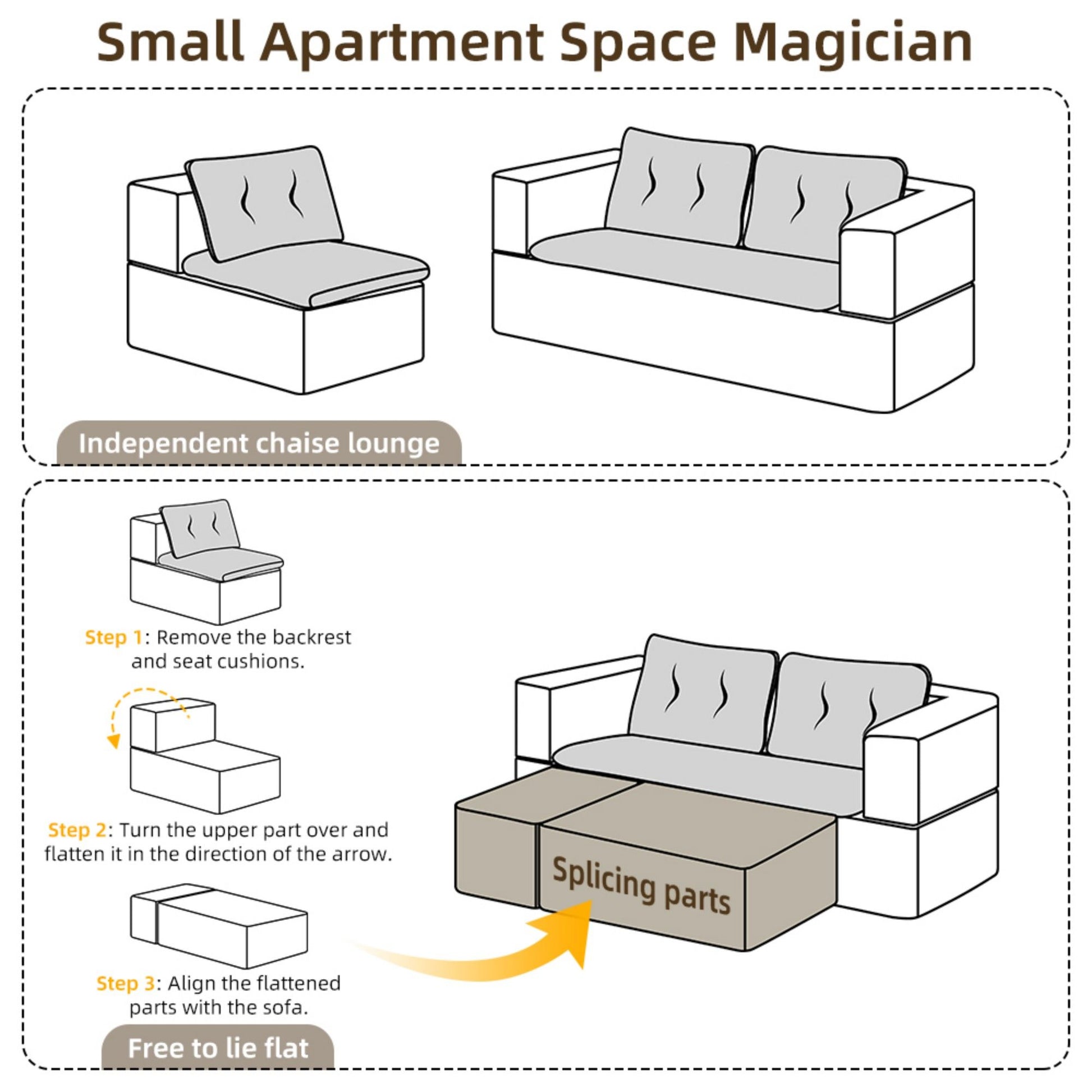 Multi Functional Sectional Sofa Bed With Independent Chaise Lounge And Functional Blanket - Best Buy Furniture
