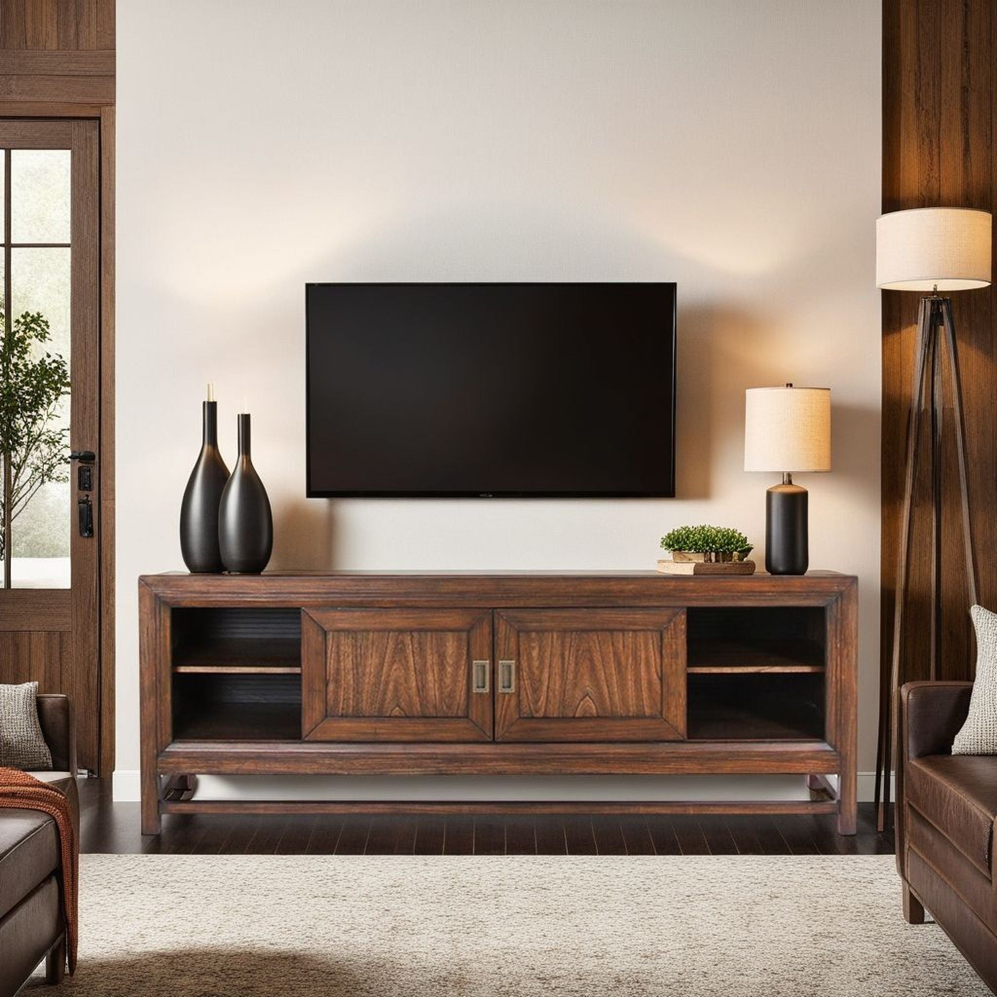 Branson - TV Stand Console, For TVs Up To 85", Two Tone - Brown - Best Buy Furniture