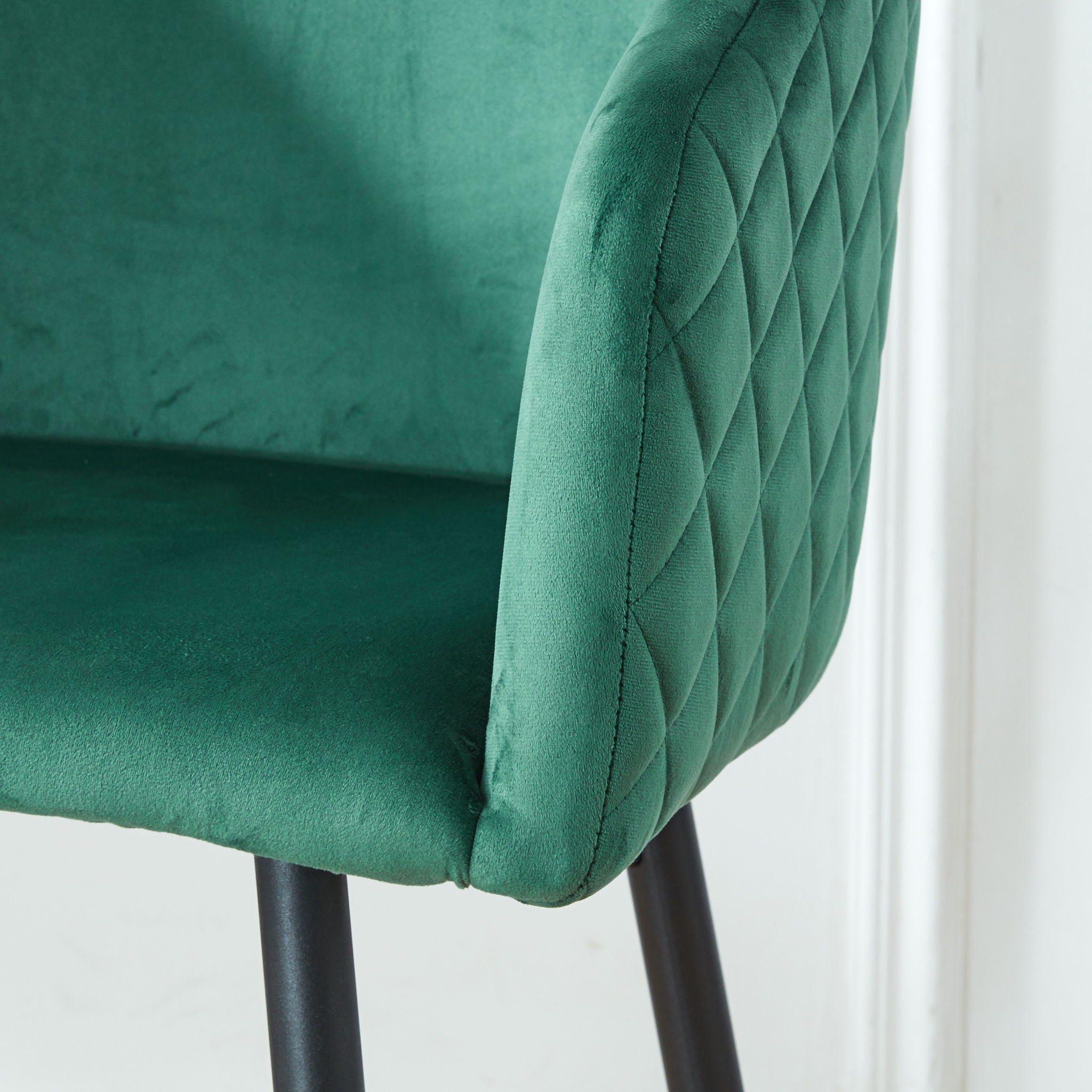 Counter Height Bar Stool, Metal Legs, Velvet Upholstered For Pub, Restaurant, Kitchen Island (Set of 2) - Black / Green - Best Buy Furniture