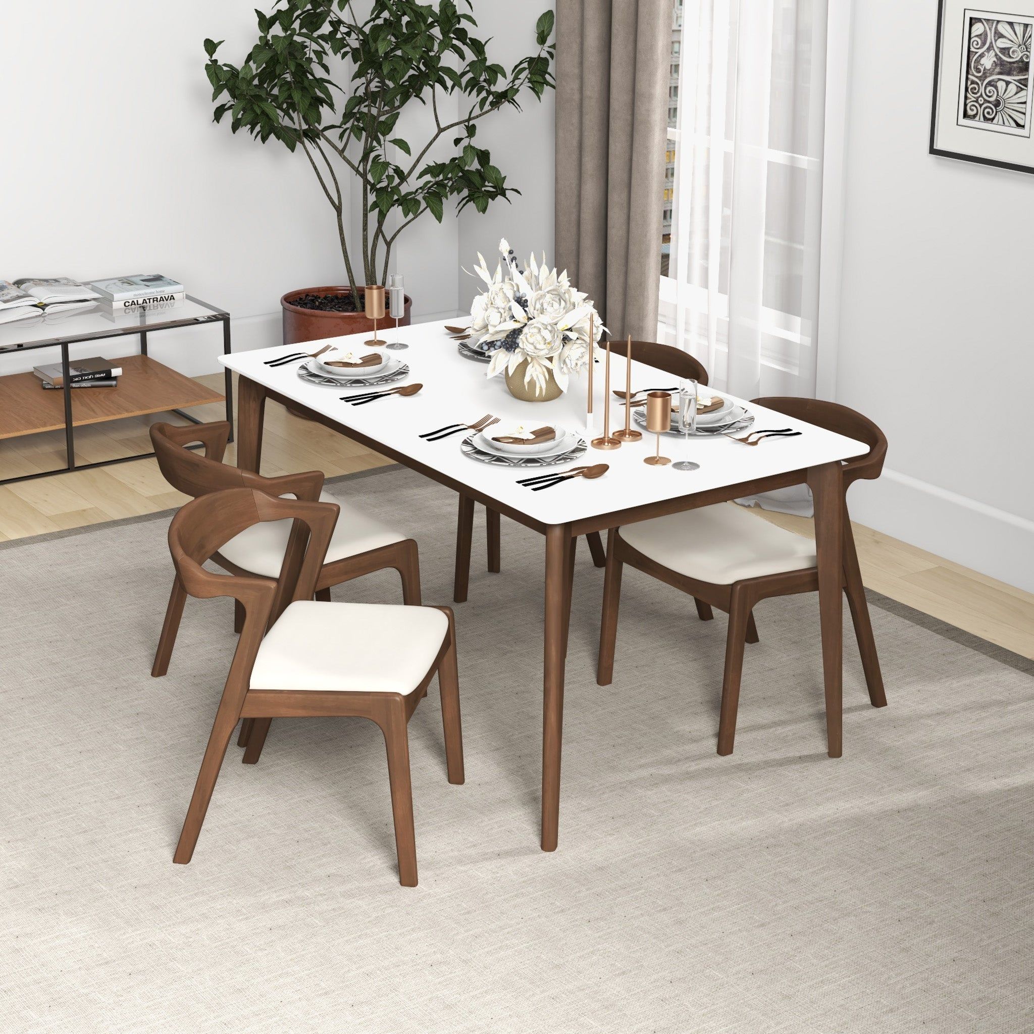 Dakota - Mid-Century Modern Velvet Dining Chair (Set of 2) - Best Buy Furniture