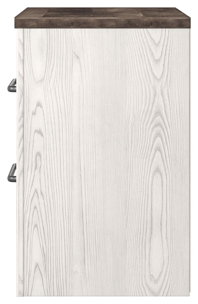 Gerridan - Two Drawer Night Stand - White / Gray - Best Buy Furniture