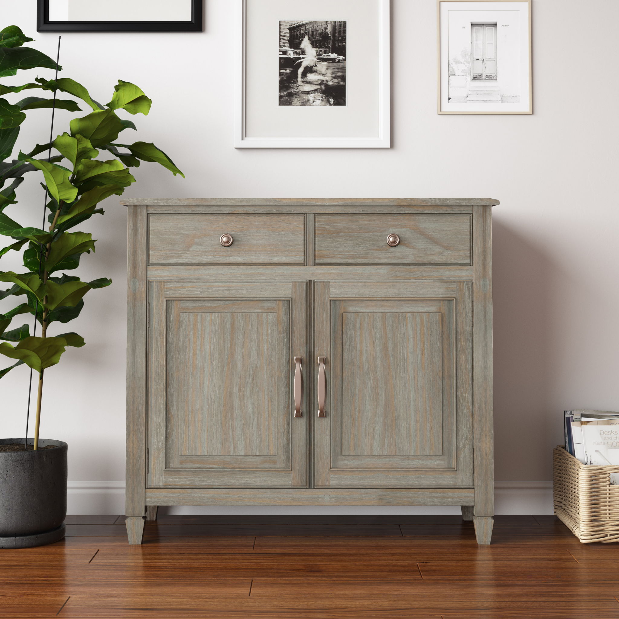 Connaught - Entryway Storage Cabinet - Distressed Gray - Best Buy Furniture