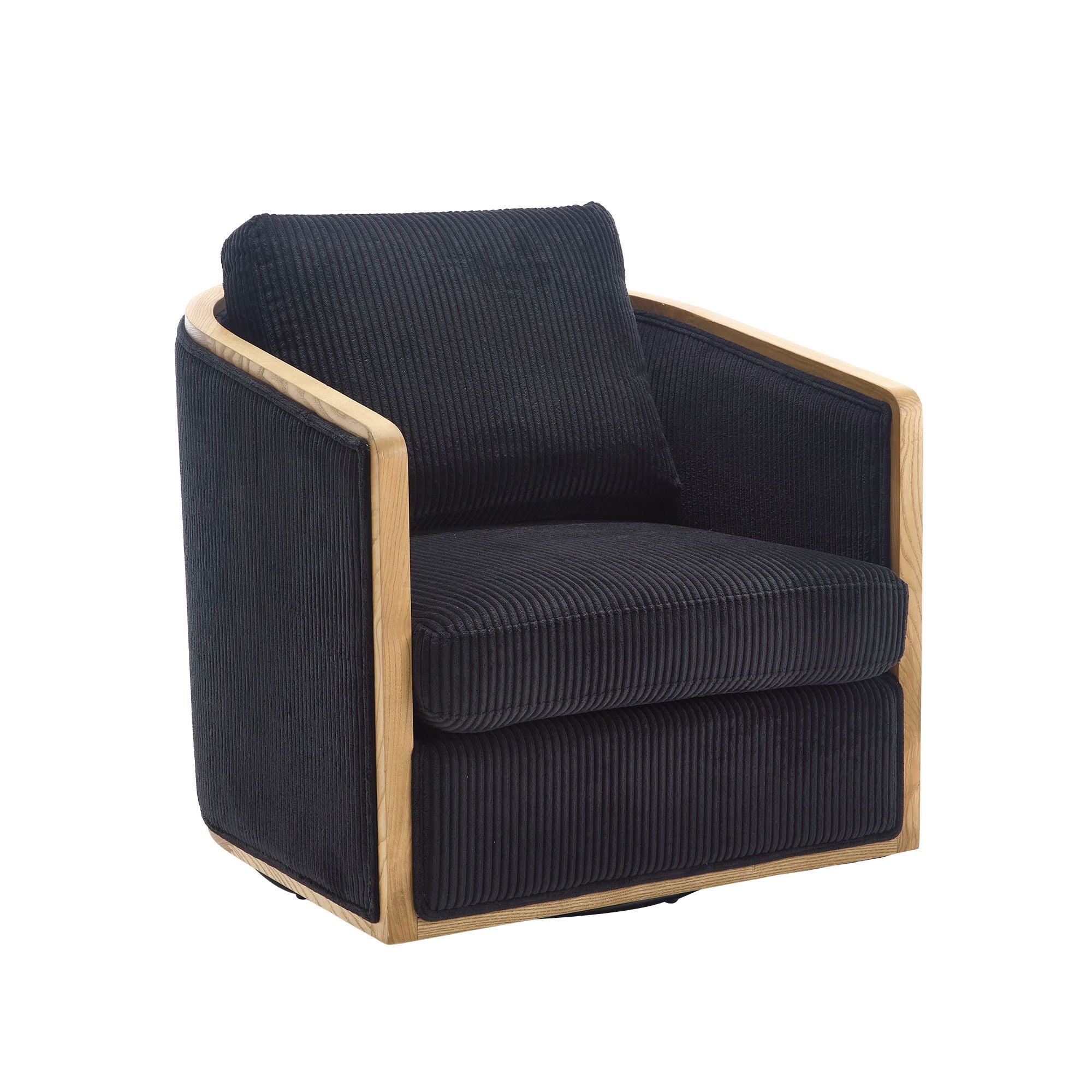 Corduroy Barrel Chair, 360 Degree Swivel - Best Buy Furniture