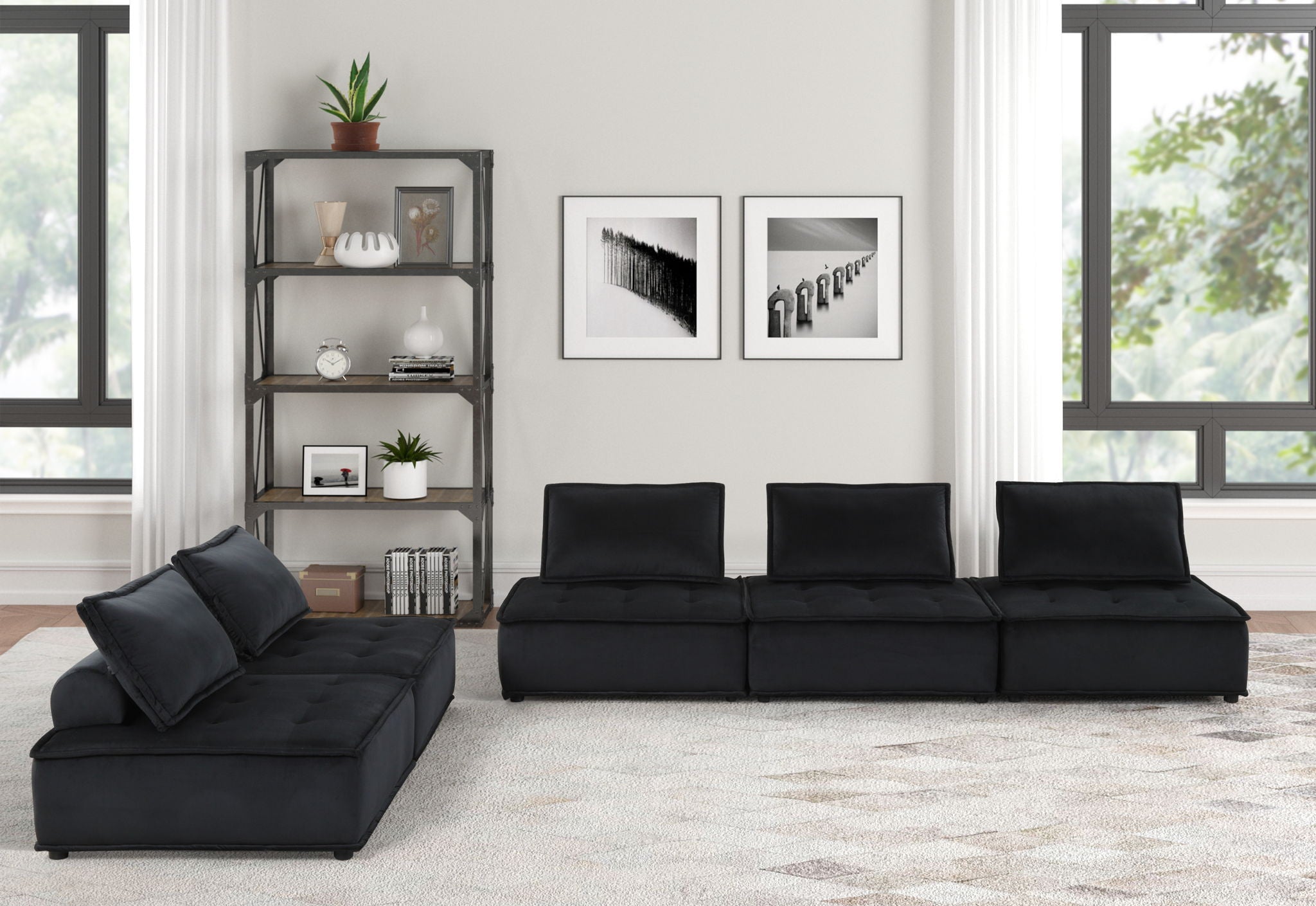 Anna - Soft Velvet Modular Sofa - Best Buy Furniture