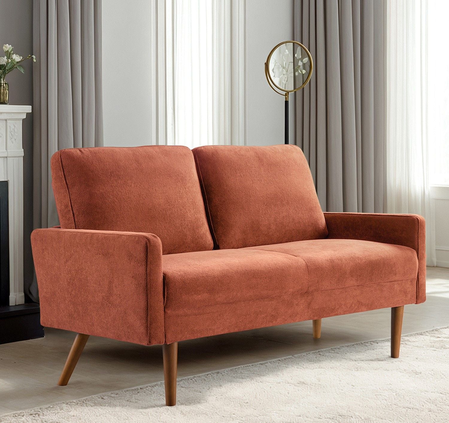 Loveseat Sofa, European Style With Sleek Design, Modern & Vintage Flair, Upholstered 2 Seater Couch - Best Buy Furniture