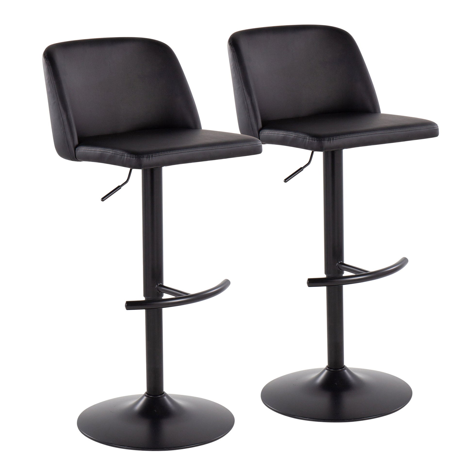 Toriano - Contemporary Adjustable Bar Stool With Rounded T Footrest (Set of 2) - Best Buy Furniture
