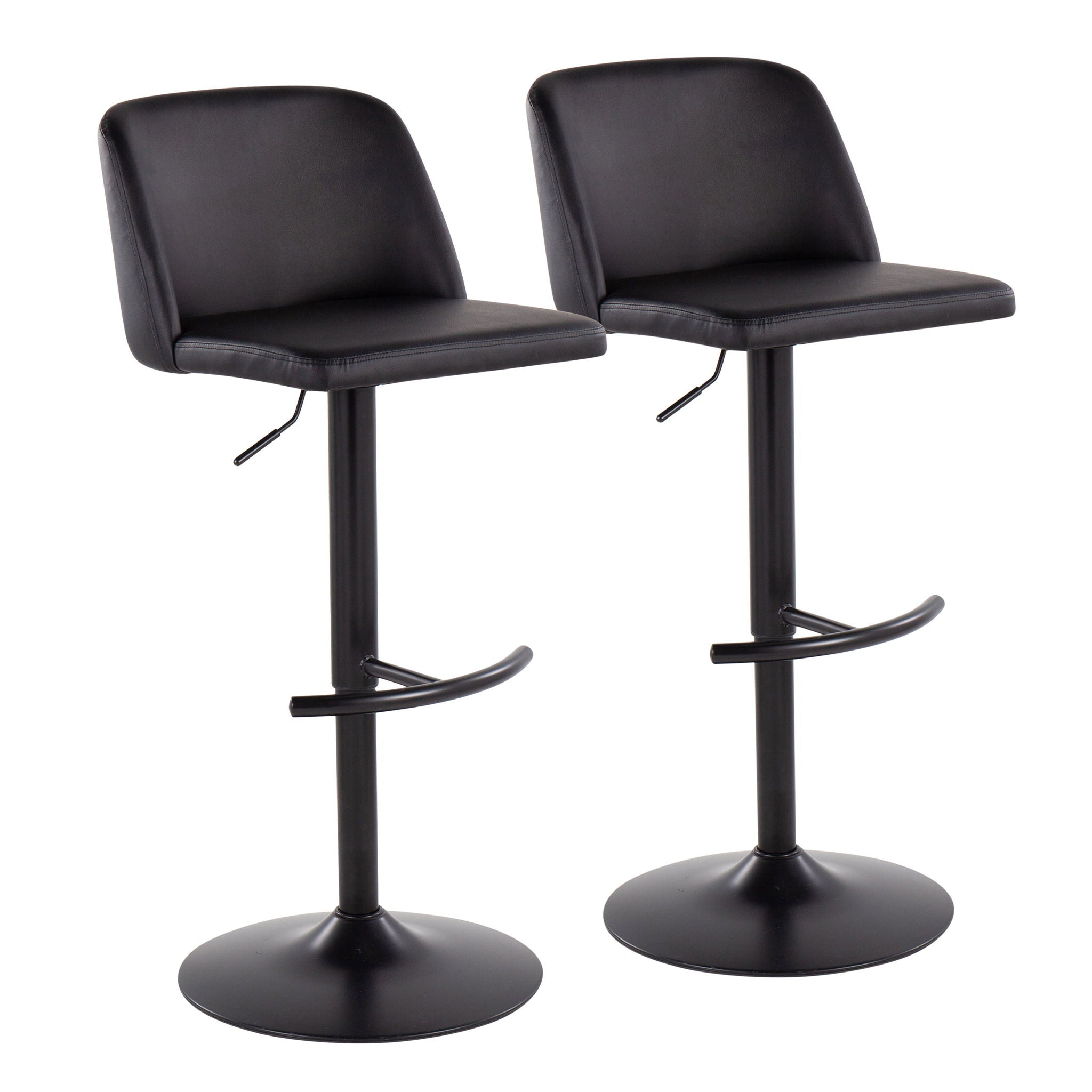Toriano - Contemporary Adjustable Bar Stool With Rounded T Footrest (Set of 2) - Best Buy Furniture
