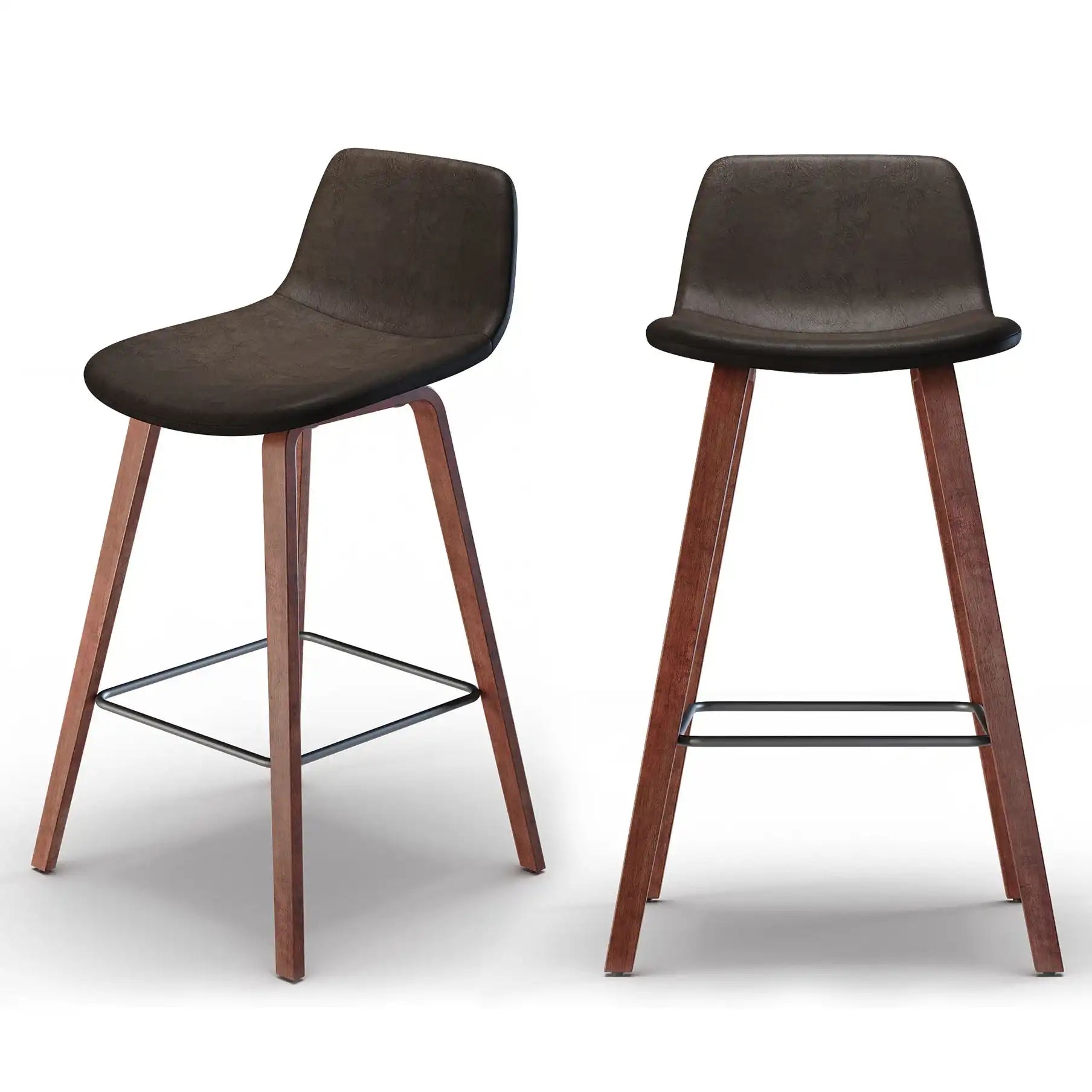 Addy - Counter Stool (Set of 2) - Distressed Brown - Best Buy Furniture