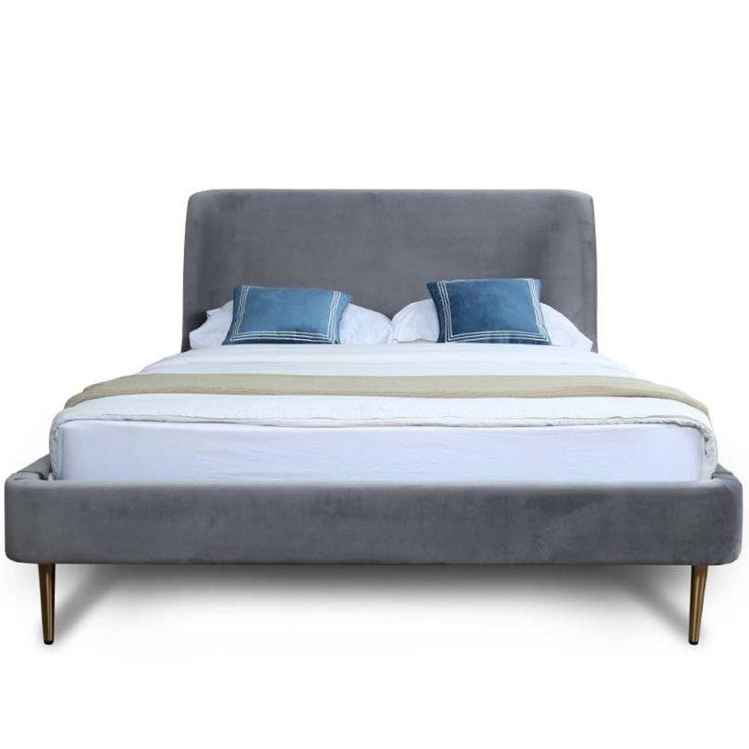 Upholstered Bed With Curved Headboard