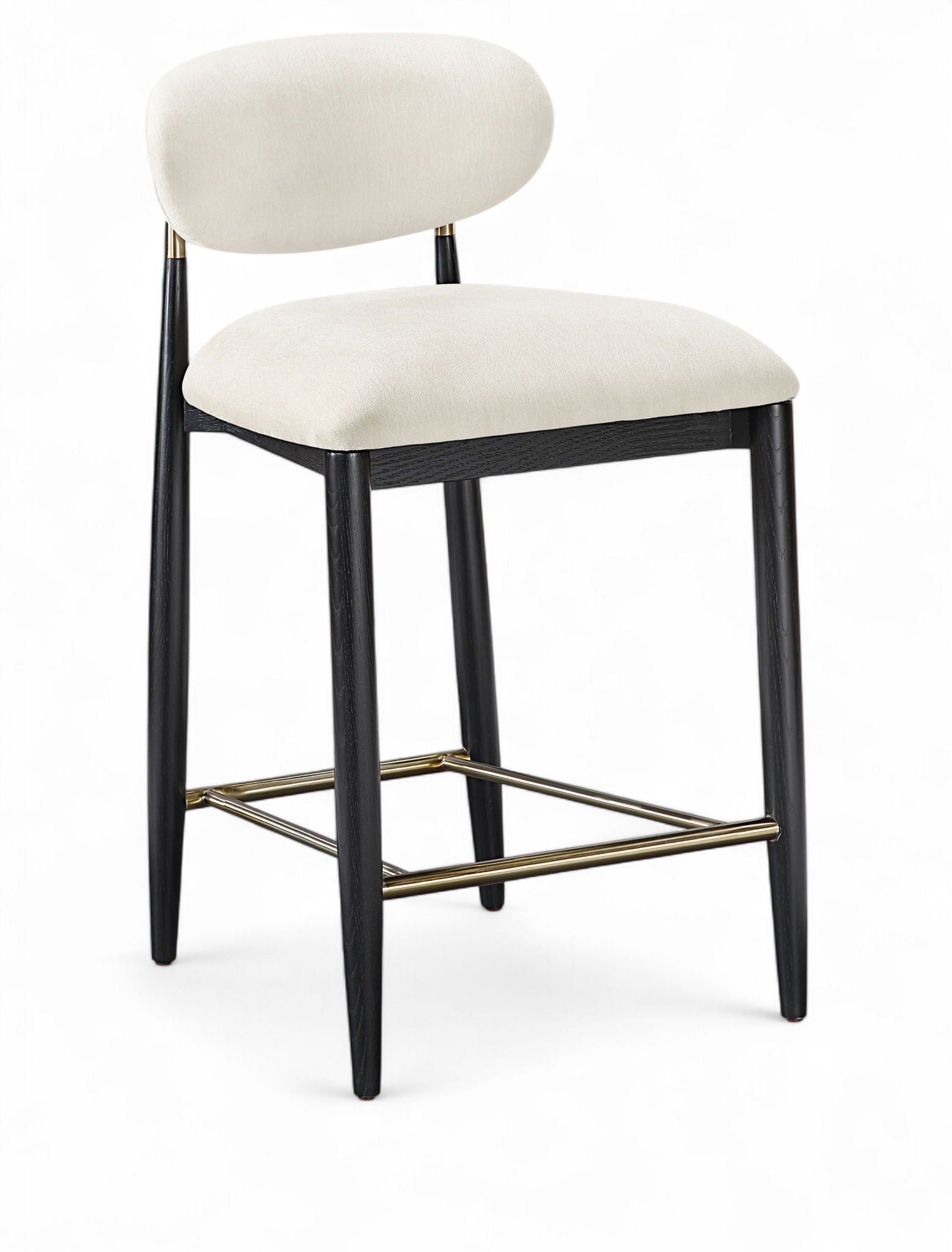 Riccio - Fabric Stool - Black Frame - Best Buy Furniture