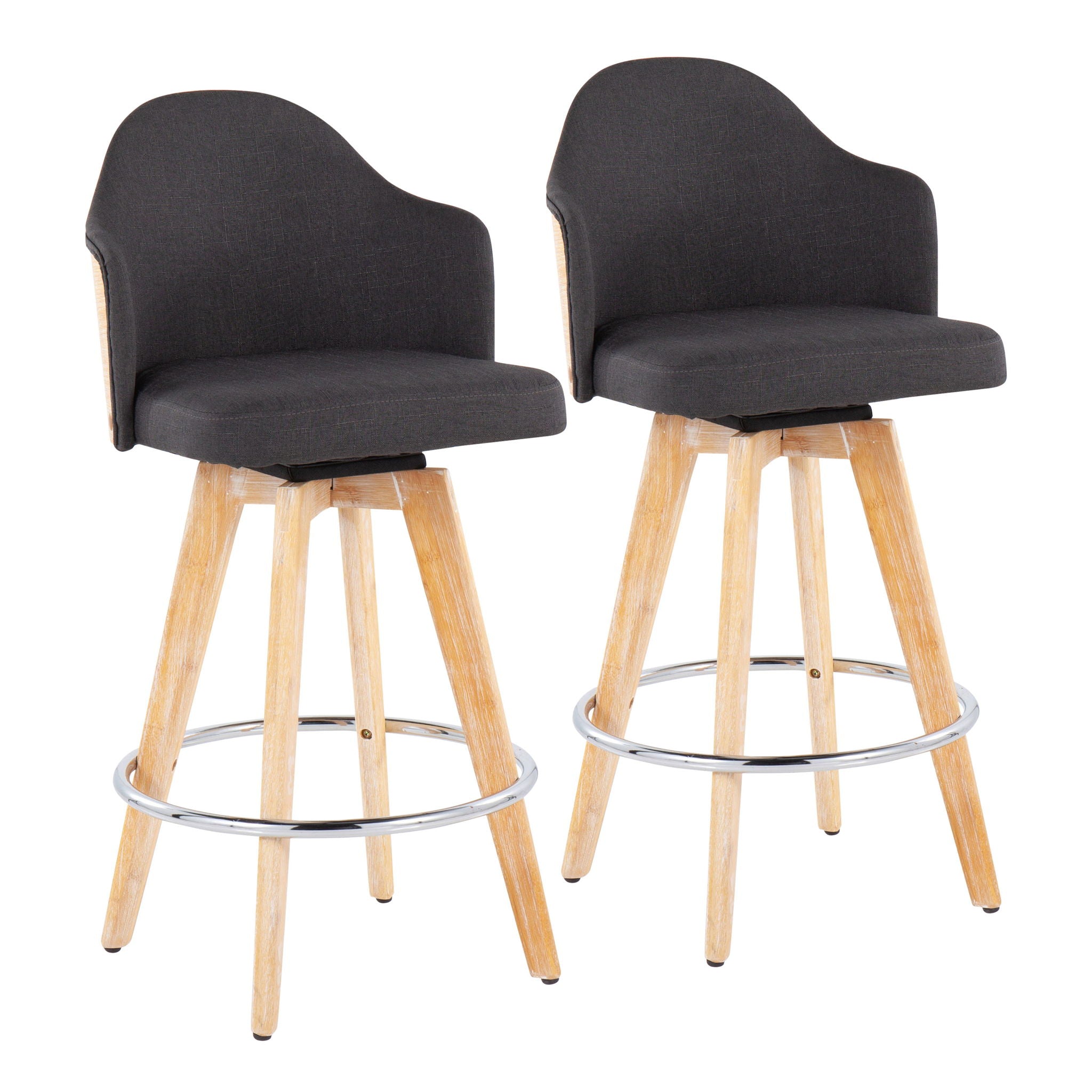Ahoy - Contemporary Fixed Height Counter Stool & Round Footrest (Set of 2) - Best Buy Furniture