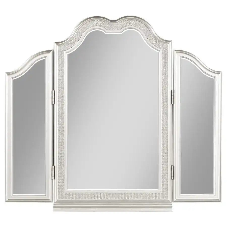 Evangeline - Tri - Fold Vanity Mirror - Silver Oak - Best Buy Furniture