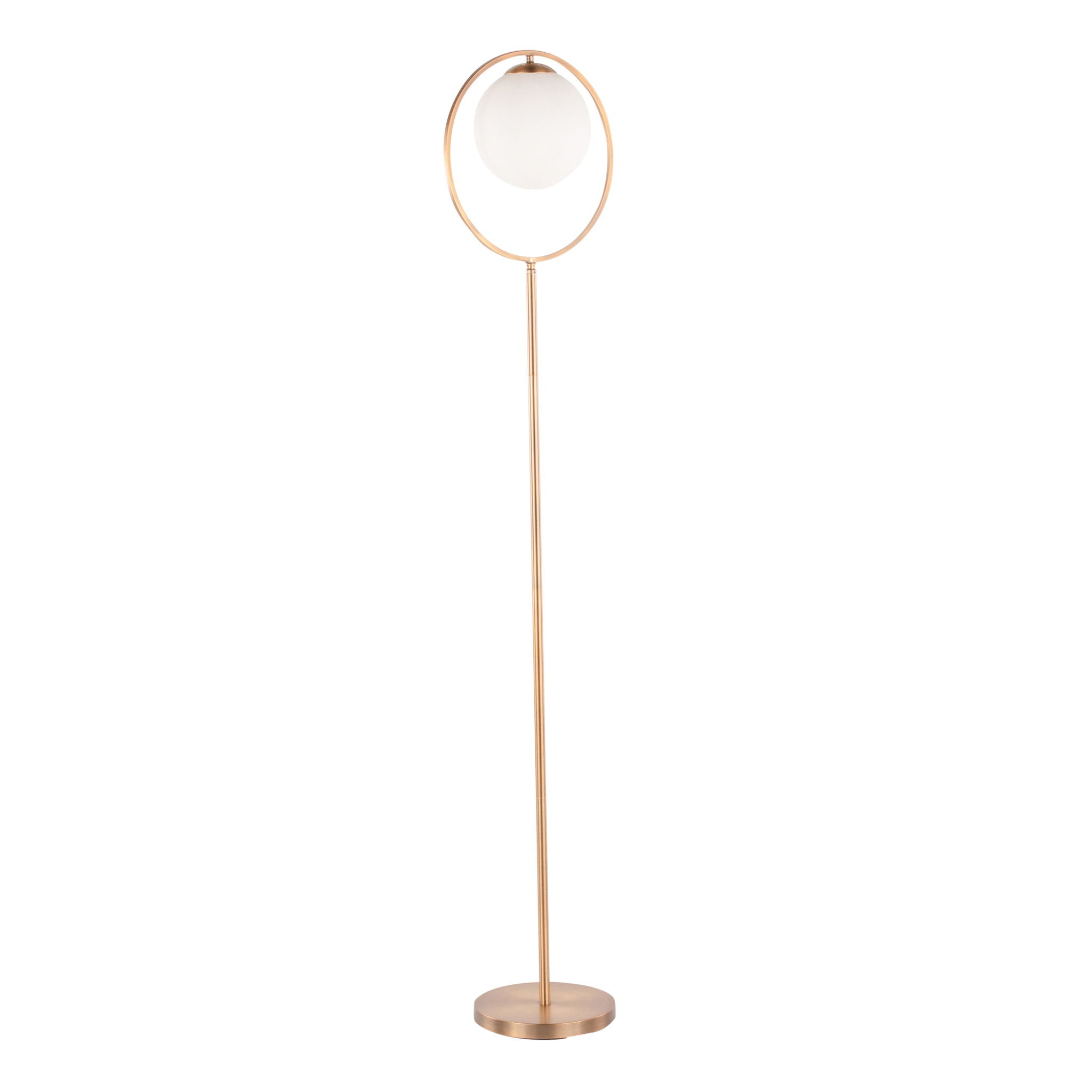 Moon - Contemporary Floor Lamp - Gold / Frosted - Best Buy Furniture