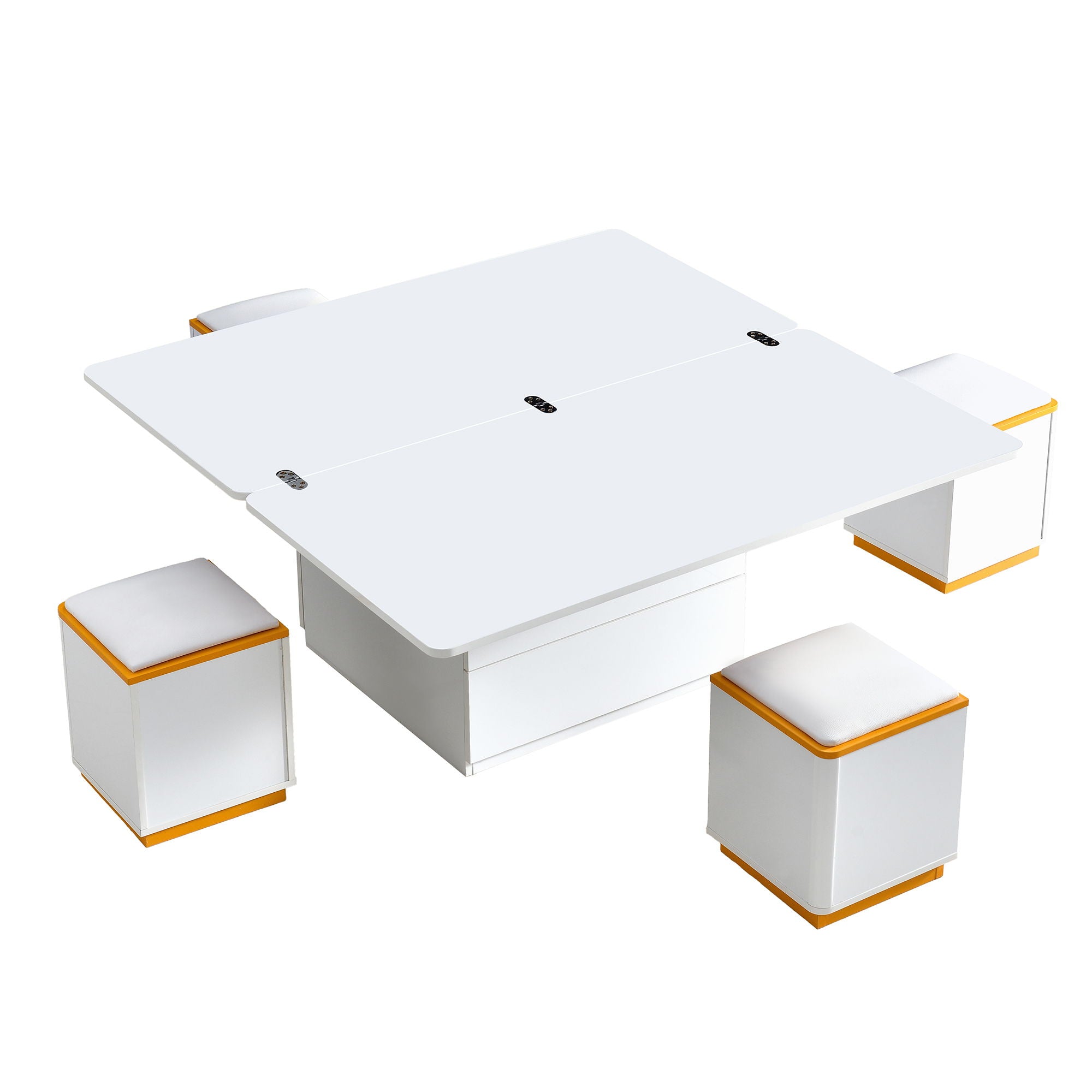 Multi Functional Adjustable Coffee Table With 4 Storage Stools - Best Buy Furniture