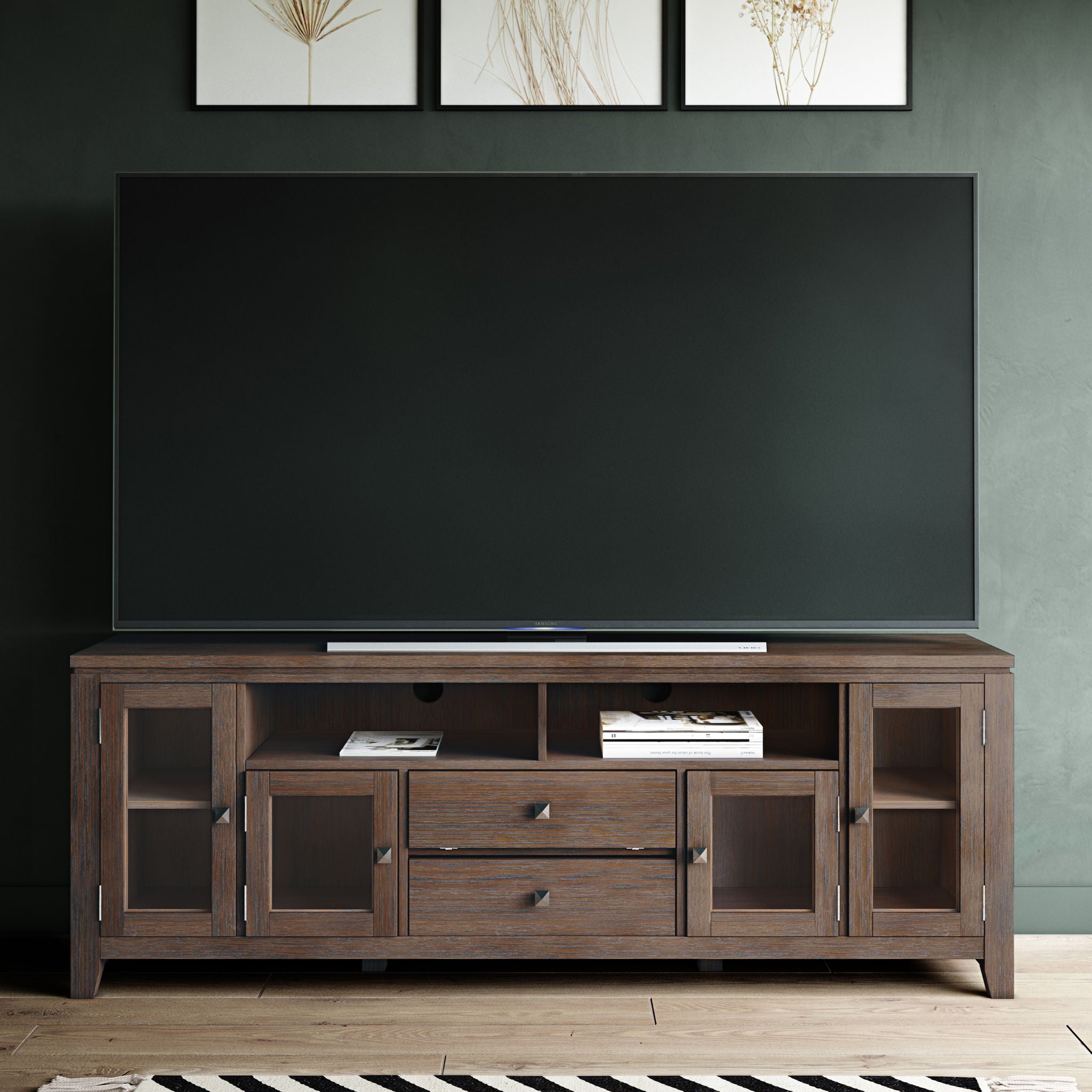 Cosmopolitan - Handcrafted Wide TV Media Stand - Best Buy Furniture