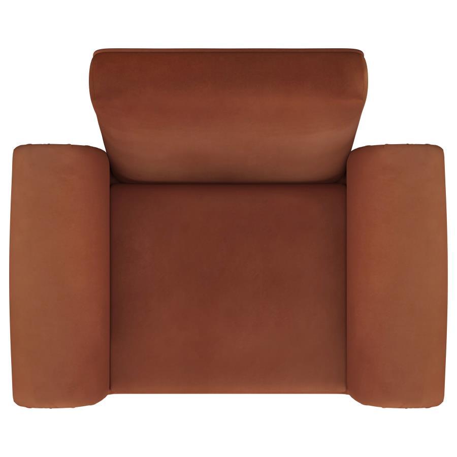 Liana - Upholstered Roll Arm Accent Armchair - Rust - Best Buy Furniture