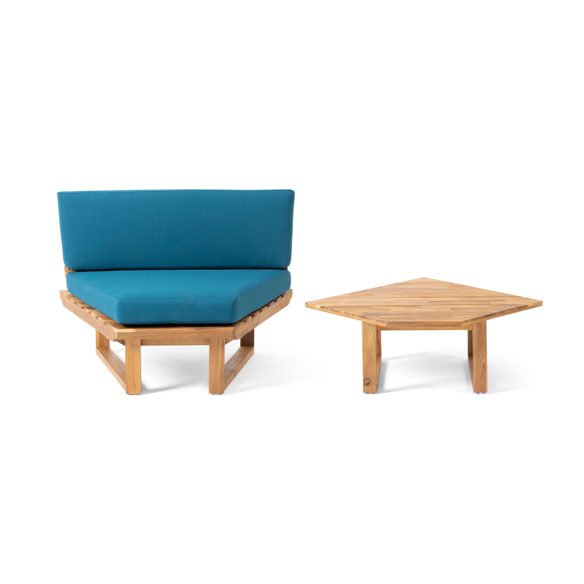 Mirabelle - Corner Chair, Coffee Table - Teal - Best Buy Furniture