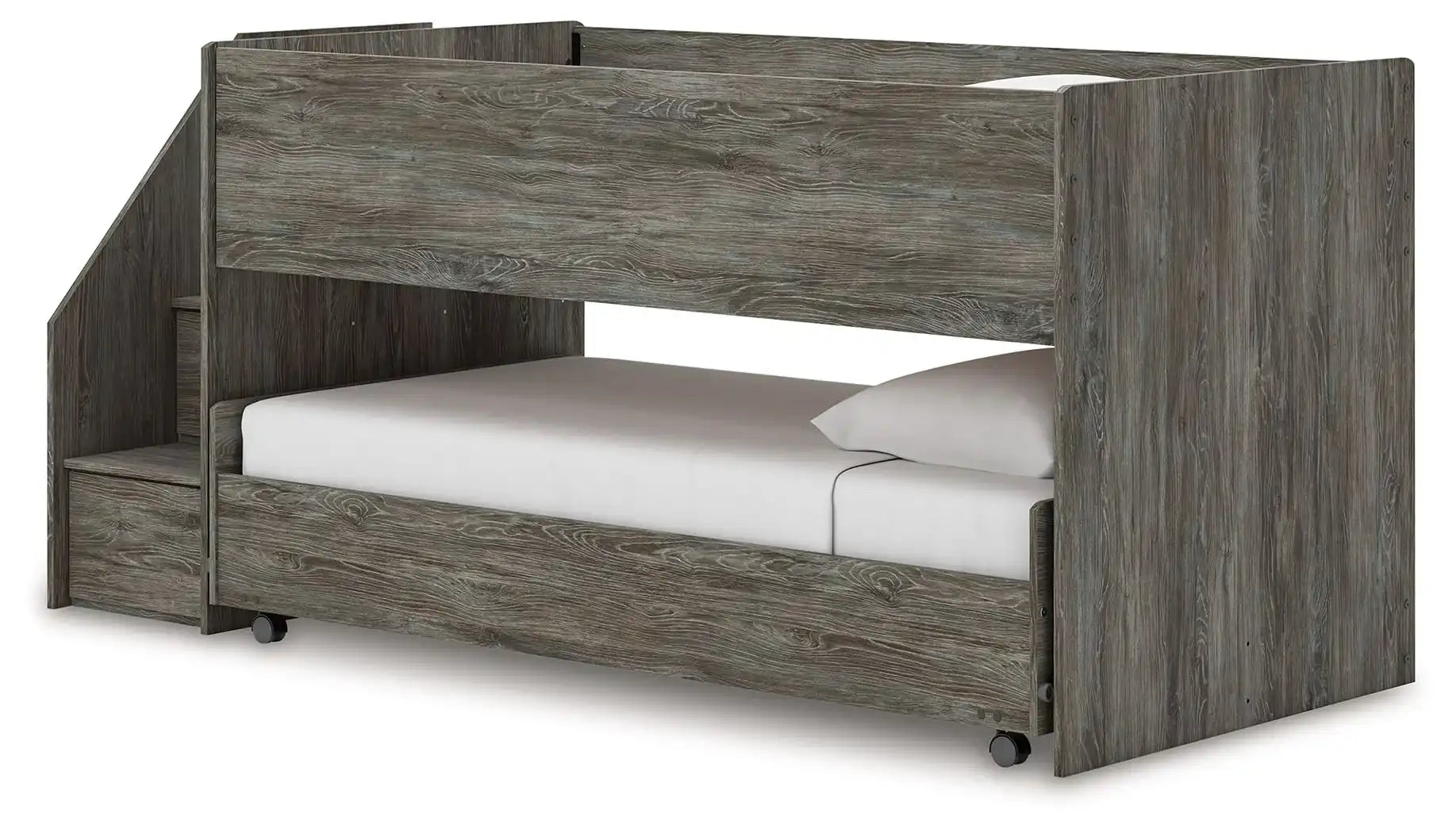 Frandern - Twin Over Twin Loft Bed - Gray - Best Buy Furniture