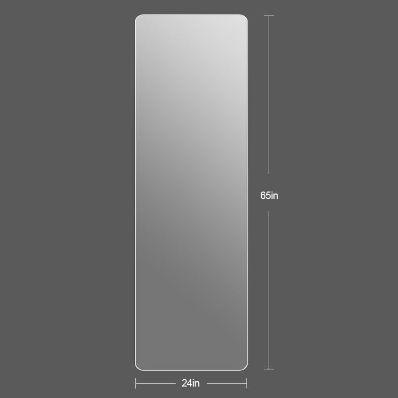 Aluminum Floor Mirror Full Length Mirrors Leaning Rounded Corner Rimless Standing Large Mirror Bedroom - Black / Silver - Best Buy Furniture