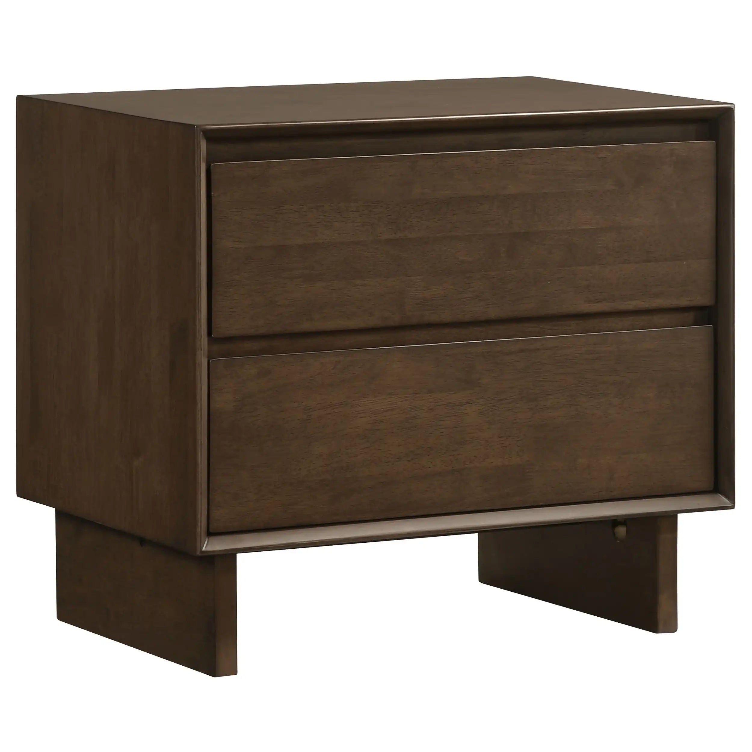 Glenwood - 2-Drawer Nightstand Bedside Table - Warm Brown - Best Buy Furniture