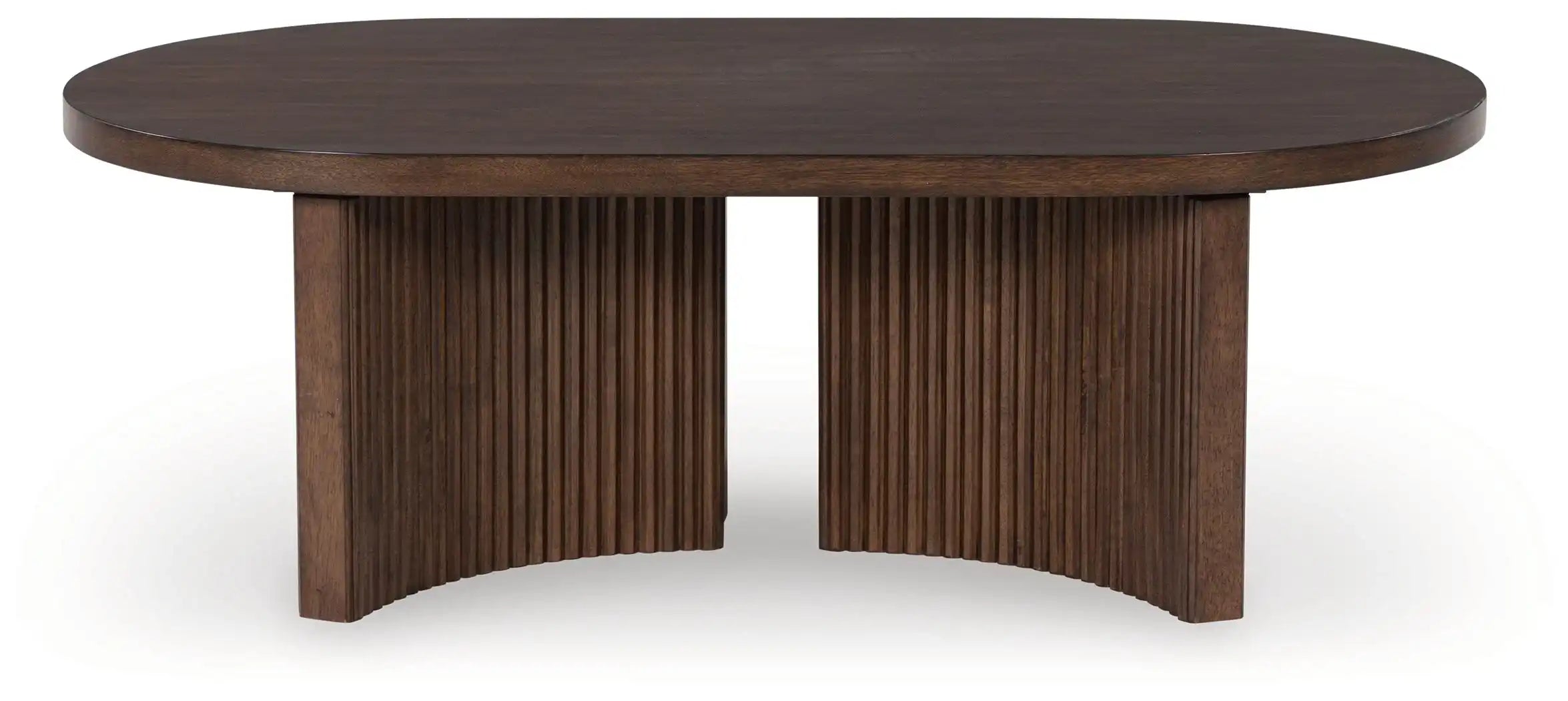 Korestone - Oval Cocktail Table - Dark Brown - Best Buy Furniture