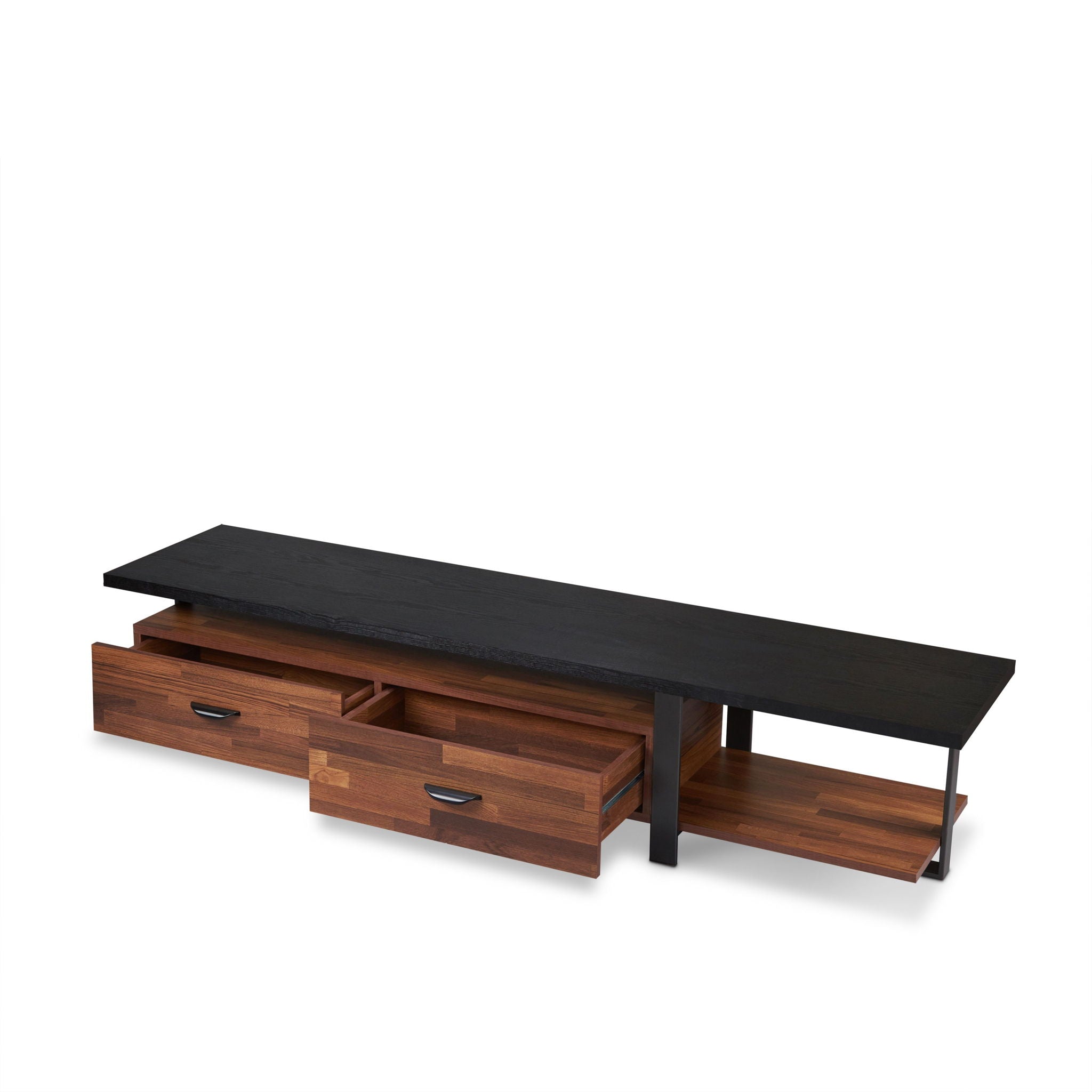 Elling - TV Stand - Walnut / Black - Best Buy Furniture