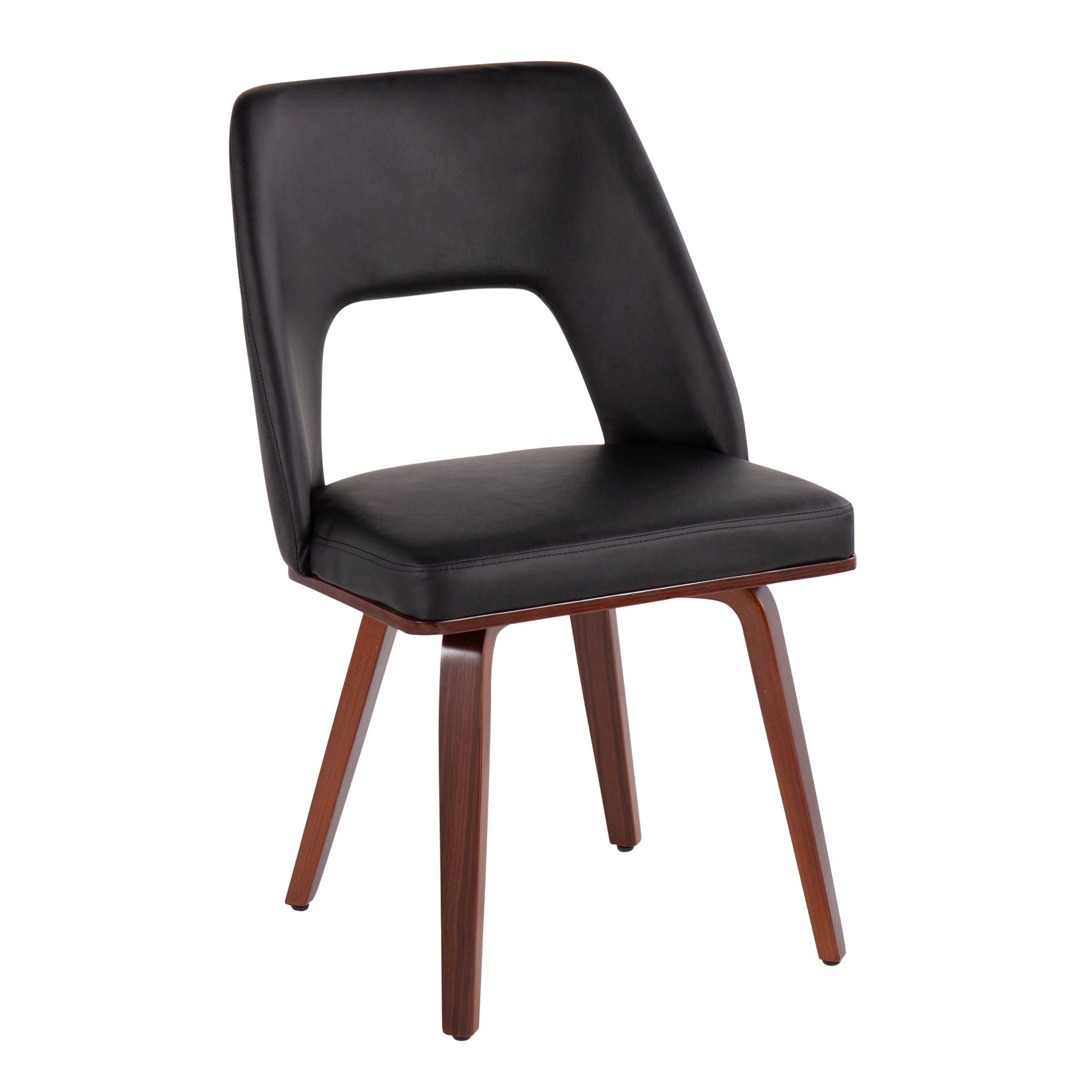 Triad - Mid-Century Modern Upholstered Chair (Set of 2) - Walnut / Black - Best Buy Furniture