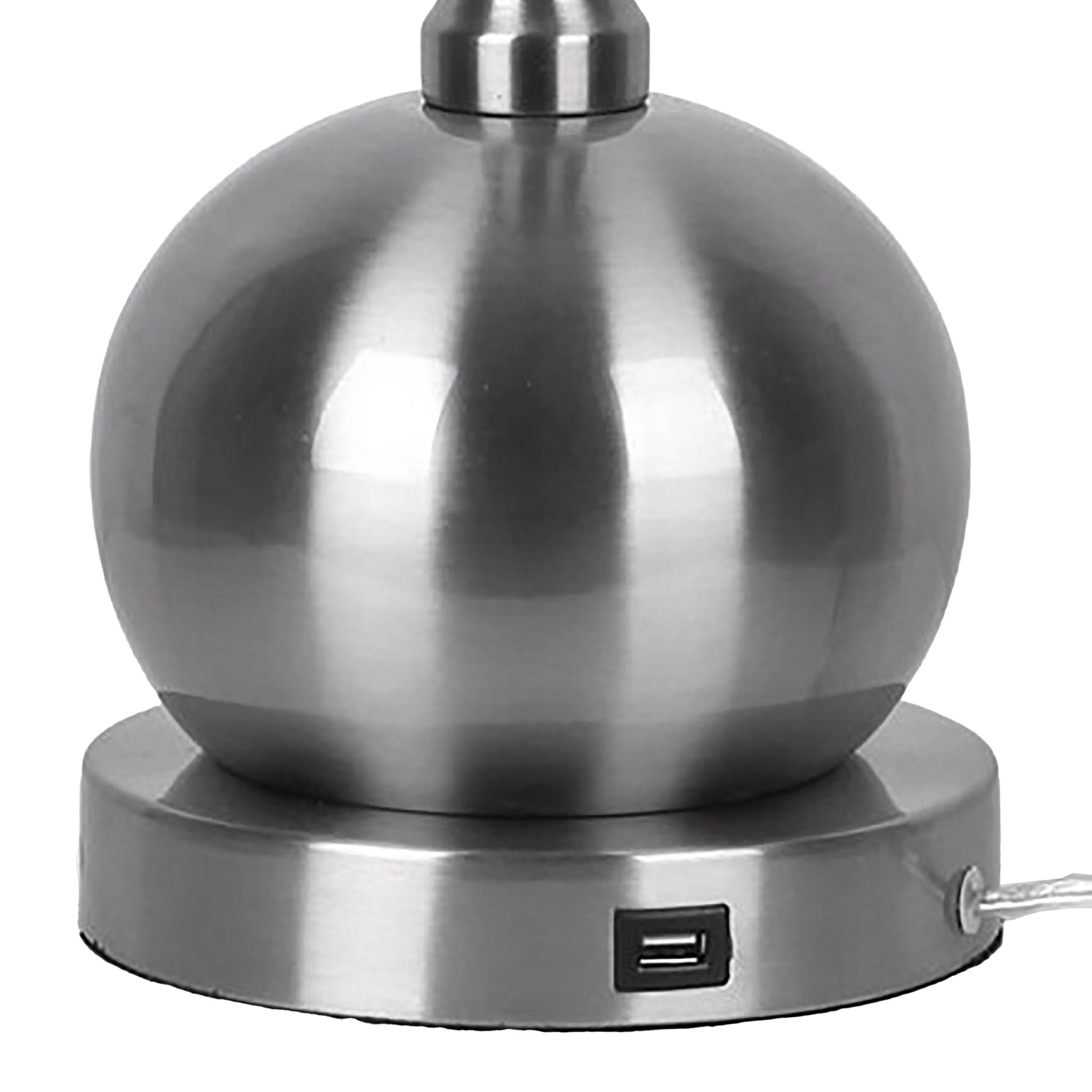 Jules - Contemporary Table Lamp Built In USB Port (Set of 2) - Nickel / White - Best Buy Furniture