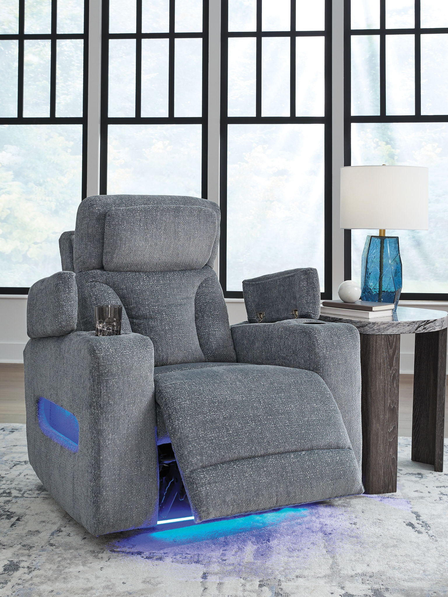 Studio Cave - Power Recliner - Steel - Best Buy Furniture